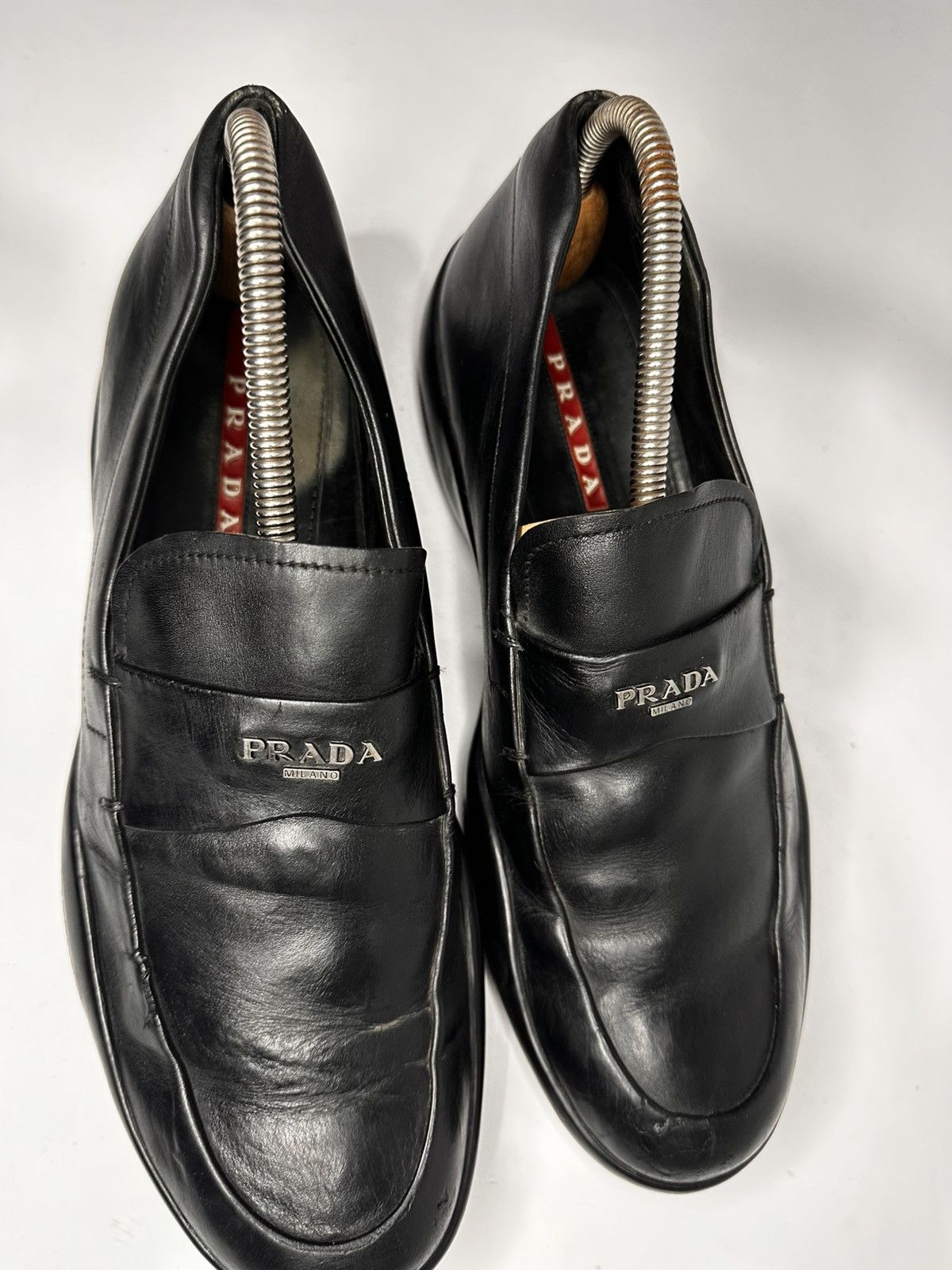 Prada PRADA MILANO 4D2008 LOGO STAMP VAMP DRIVING LOAFER. Size US 8 / EU 41 - 8 Thumbnail