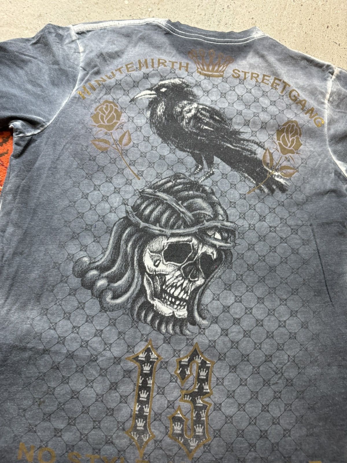 Japanese Brand × Vintage Vintage Y2K Minute Mirth Hardy Style Affliction Skull Dead Size US M / EU 48-50 / 2 - 10 Thumbnail