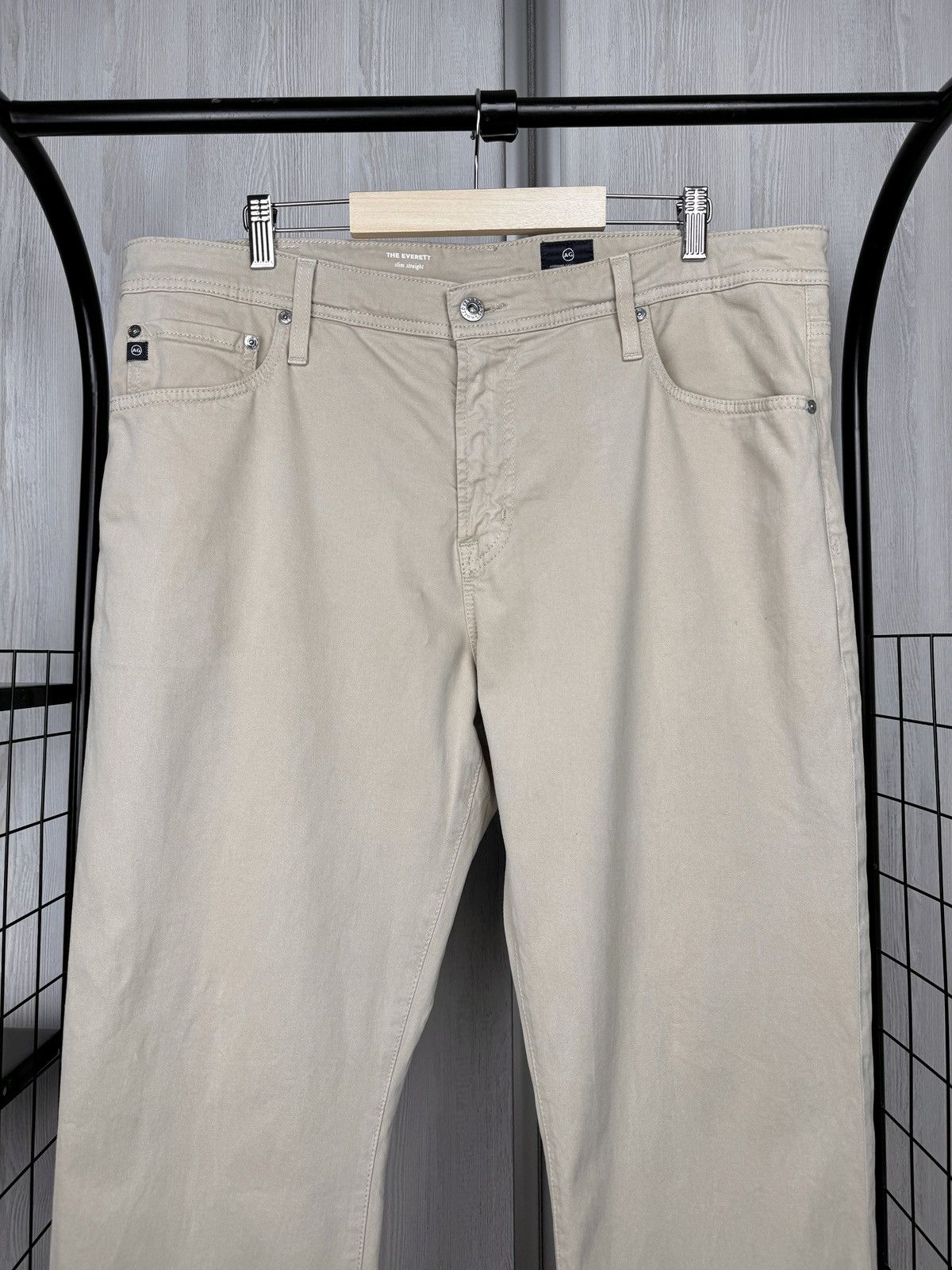 AG Adriano Goldschmied AG Adriano Goldschmied Pants Beige The Everett Slim Straight Size US 38 / EU 54 - 4 Thumbnail