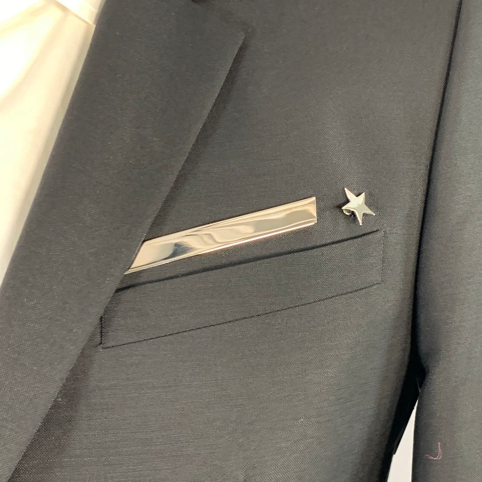 Givenchy GIVENCHY Wool Mohair Star Stripe Notch Lapel Sport Coat Size 44R - 2 Thumbnail