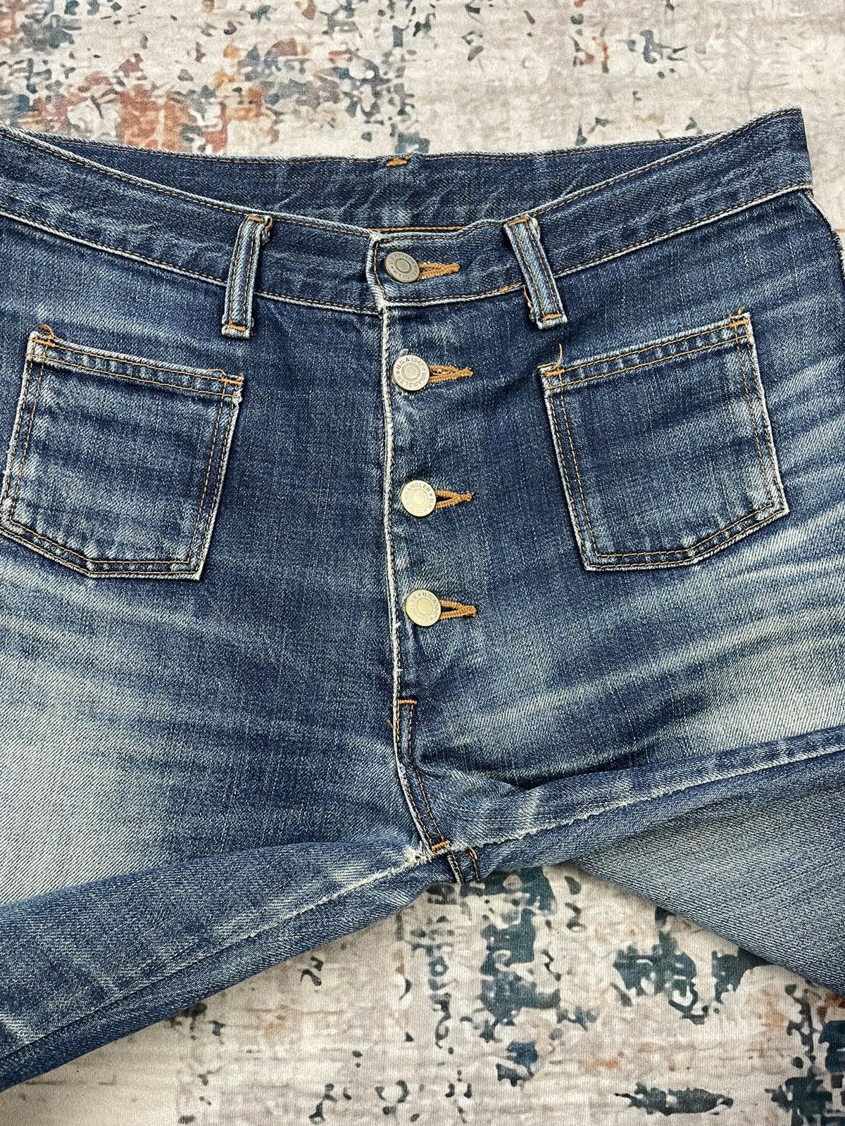 Wrangler Vtg 90s Wrangler Patch Pocket Boot Cut Flared Jeans Size 30" / US 8 / IT 44 - 7 Thumbnail