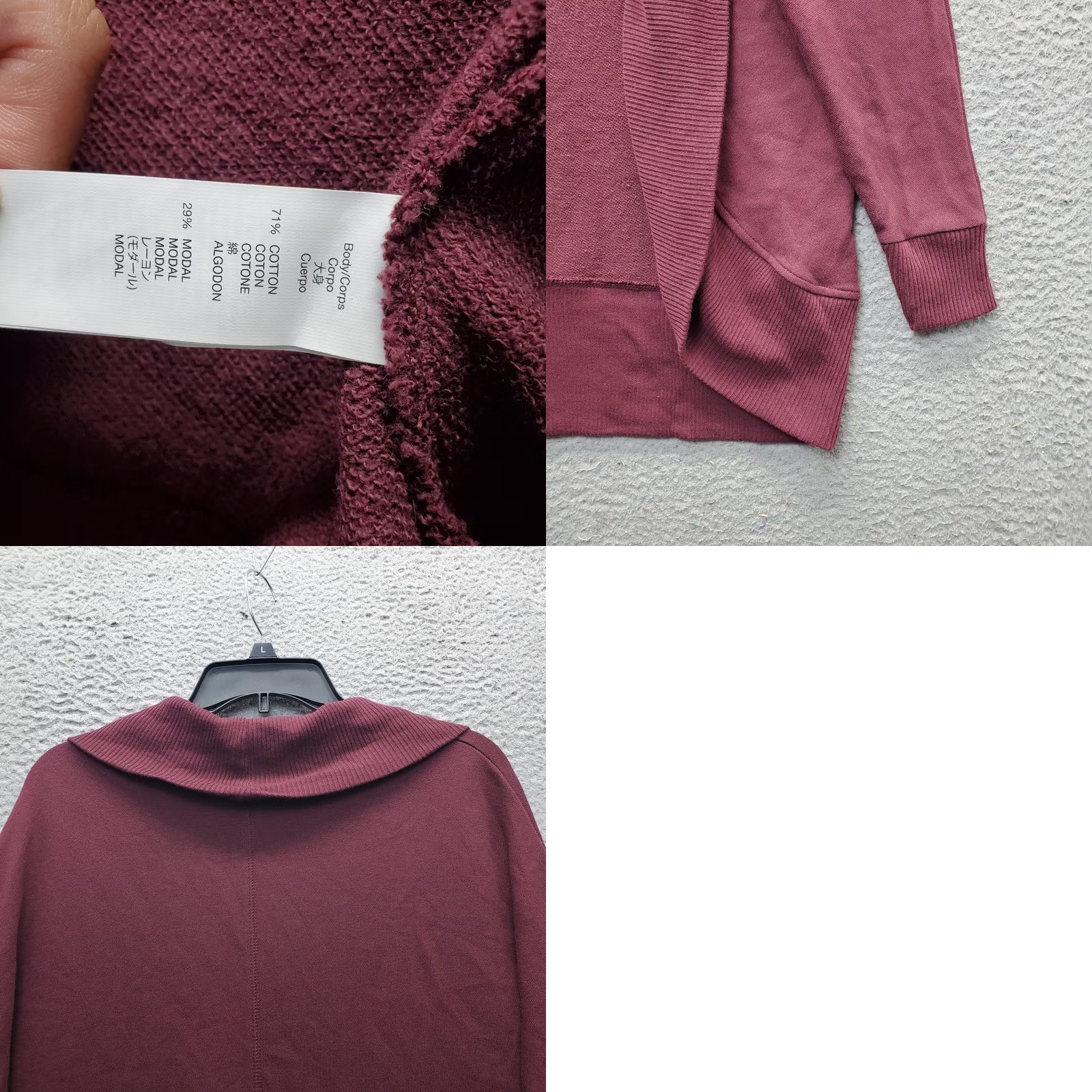Gap Gap Womens XS Burgundy Knit Open Front Shawl Collar Cardigan Sweater Size XS / US 0-2 / IT 36-38 - 8 Thumbnail