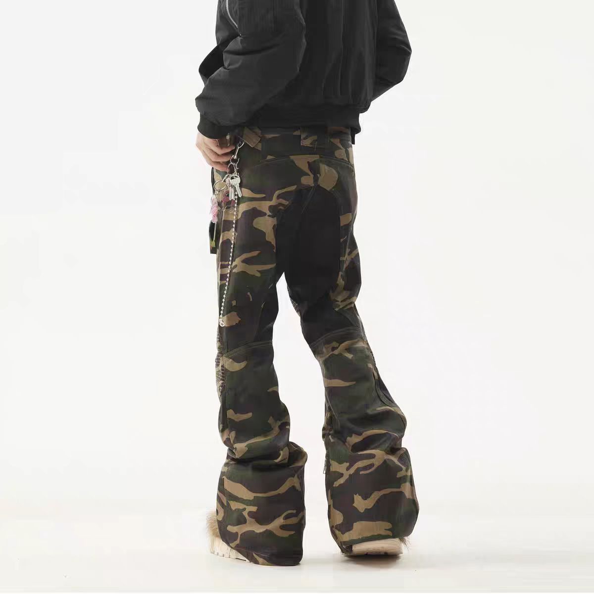 Japanese Brand × Jean Vintage patchwork coated camouflage micro flare jeans Size US 32 / EU 48 - 3 Thumbnail