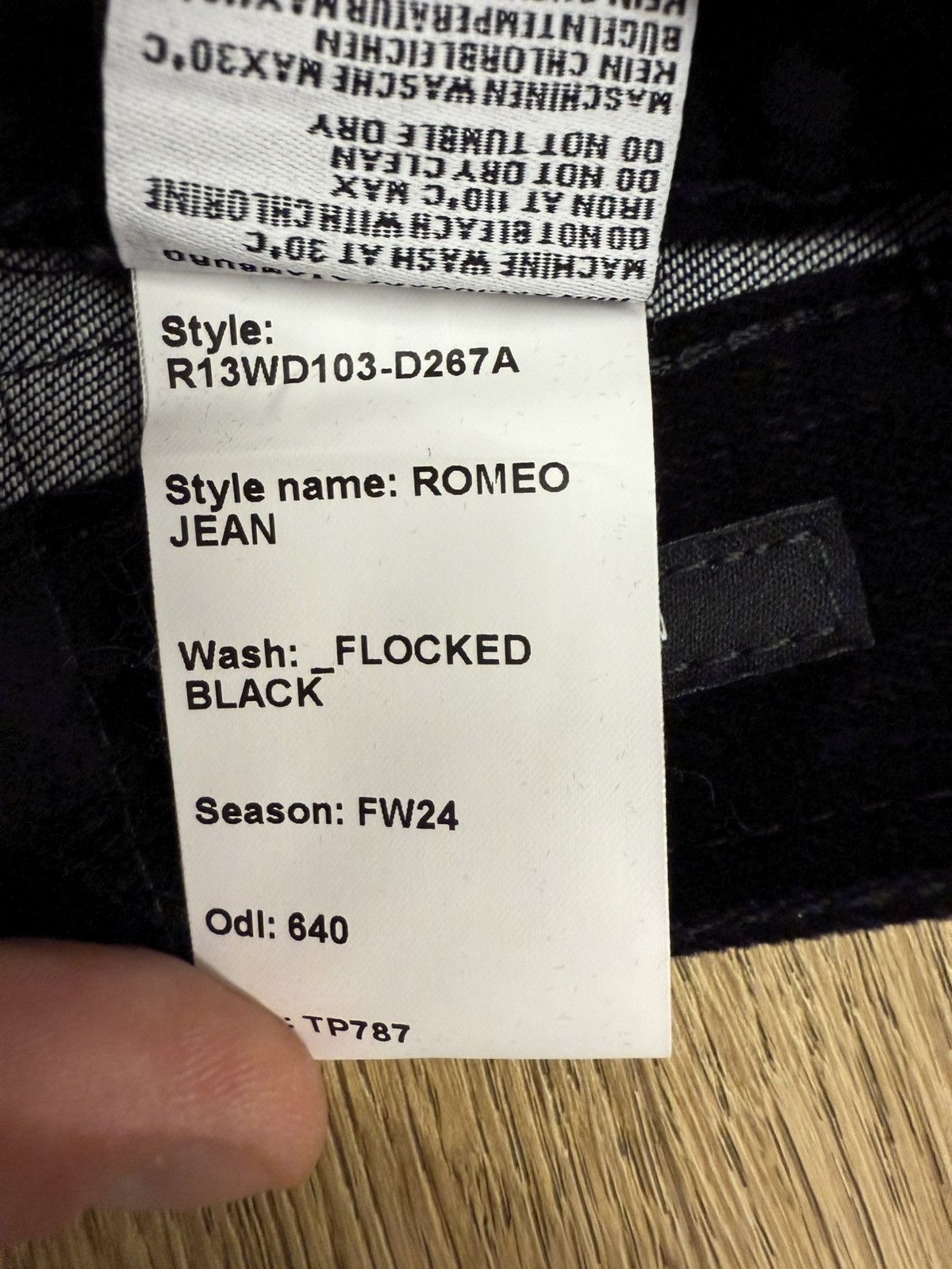 R13 R13 ROMEO JEAN FLOCKED BLACK Size 24" / US 00 / IT 34 - 8 Thumbnail