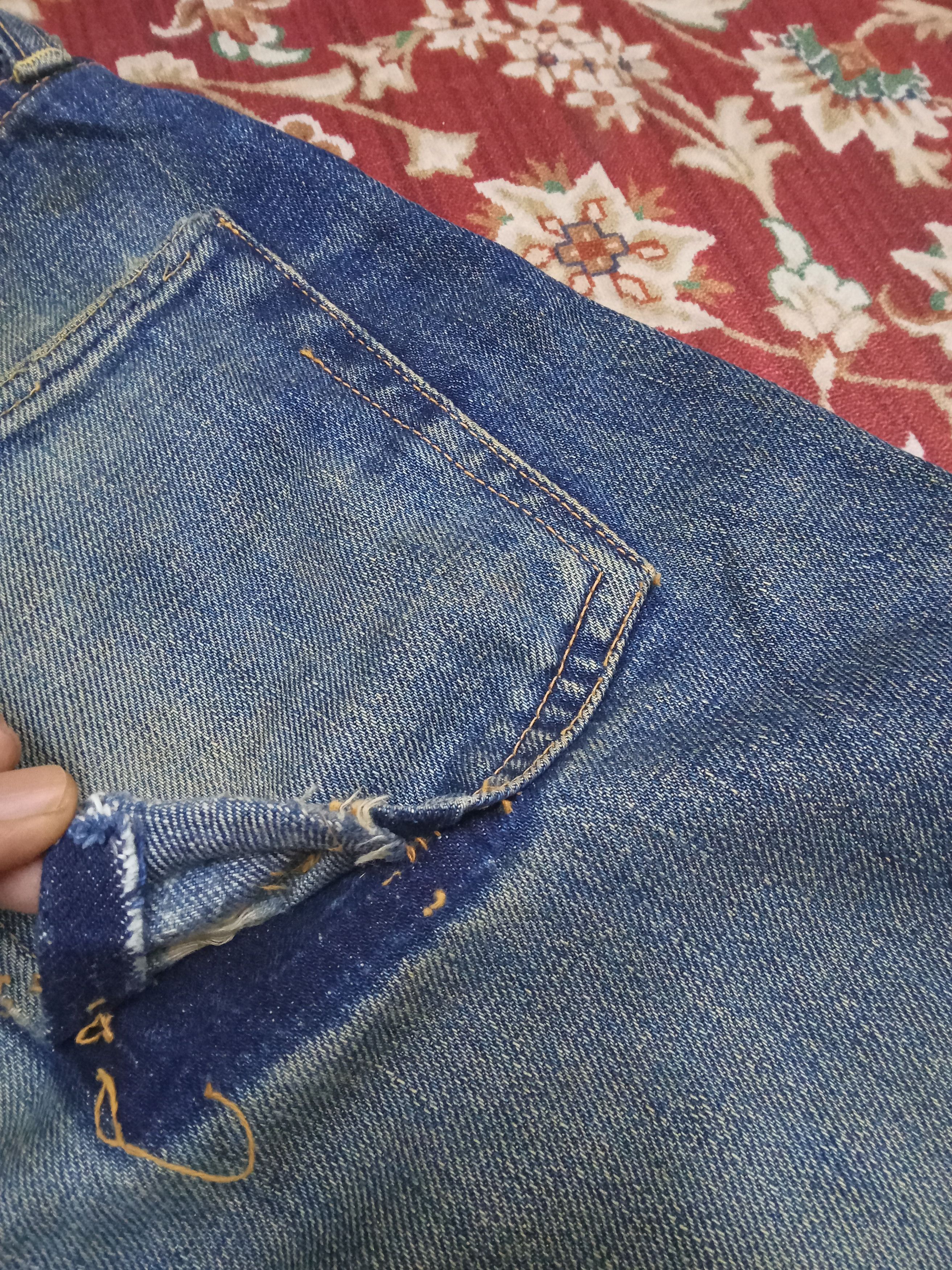 Denime Vintage Denime Selvedge Distressed Jeans Size US 31 - 9 Thumbnail
