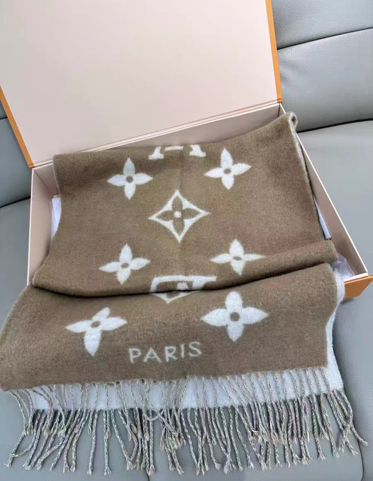 Louis Vuitton Louis Vuitton Reykjavik Reversible Cashmere Fringe Scarf J38 Size ONE SIZE - 1 Thumbnail