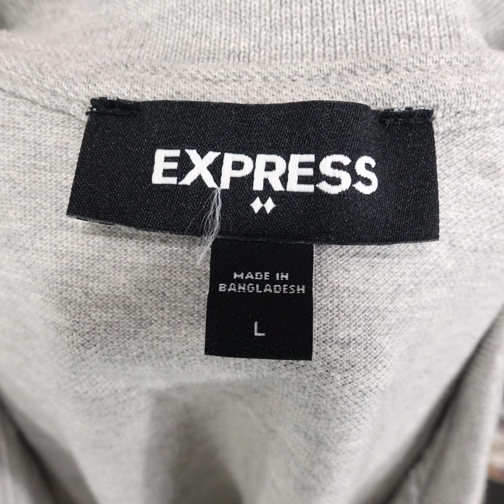 Express Express Polo Shirt Mens L Gray Solid 100% Cotton Knit Short Sleeve Shirt Mens Casual Business Size US L / EU 52-54 / 3 - 6 Thumbnail