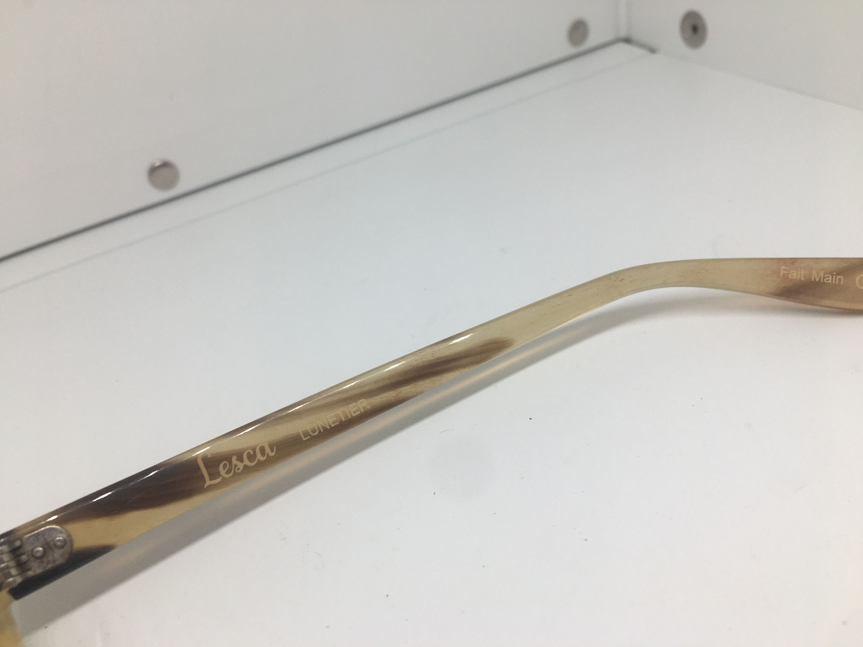 Lesca Lunetier Lesca Lunetier Genuine Horn PICA Architect Eyeglasses Size ONE SIZE - 4 Thumbnail