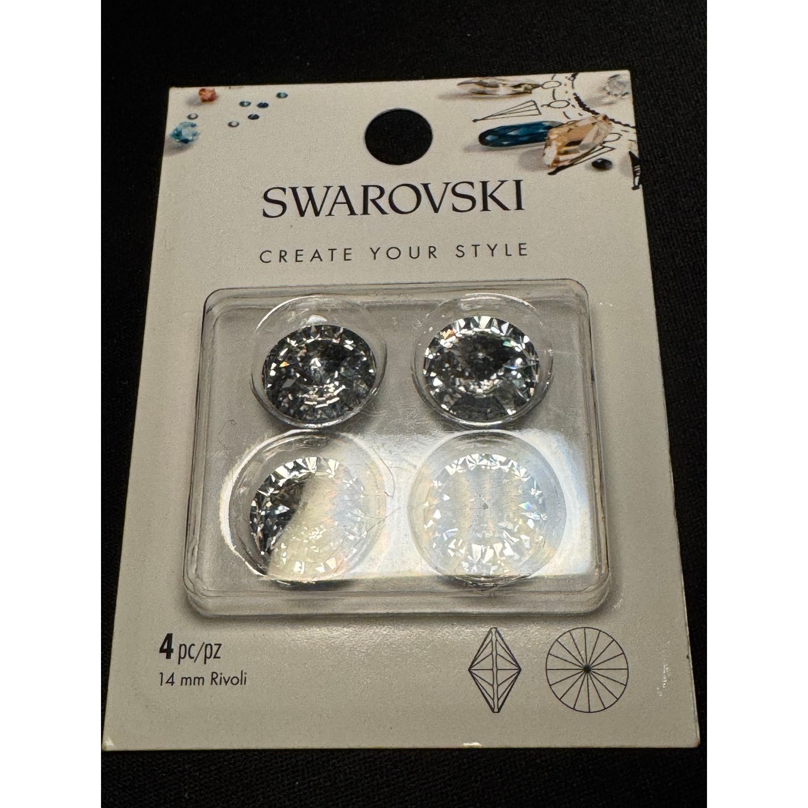 Swarovski Swarovski Create Your Style 4 Crystals Pack 14mm Rivoli Size ONE SIZE - 1 Thumbnail