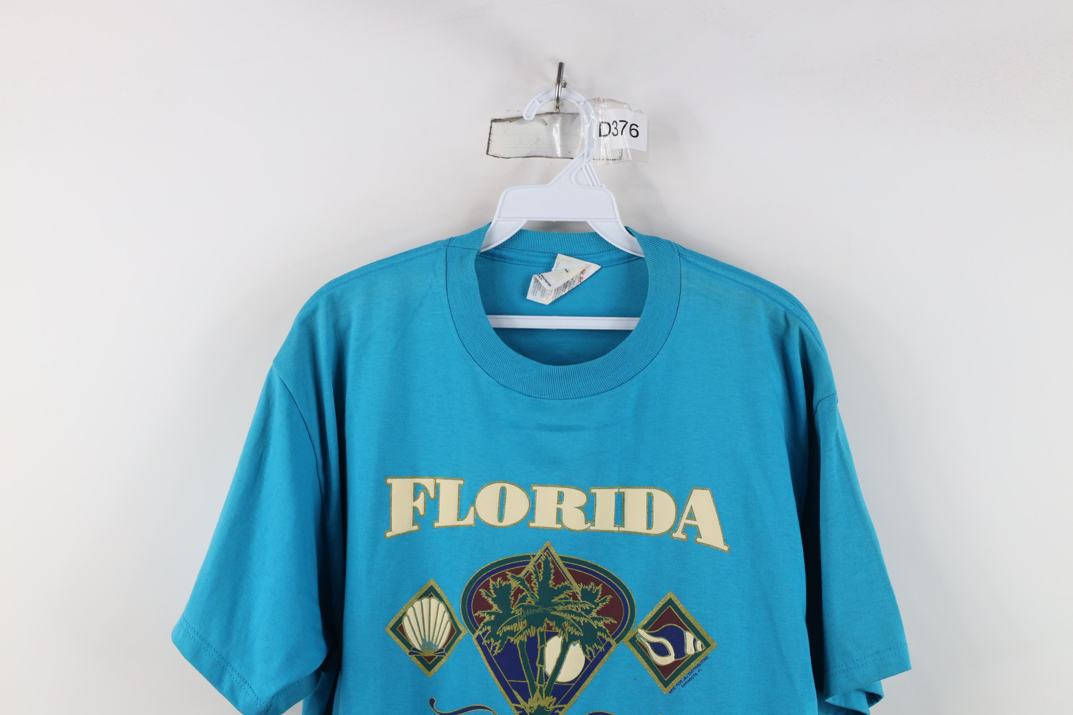 Vintage Vintage 90s Streetwear Spell Florida Seashell Beach T-Shirt Size US XL / EU 56 / 4 - 2 Thumbnail