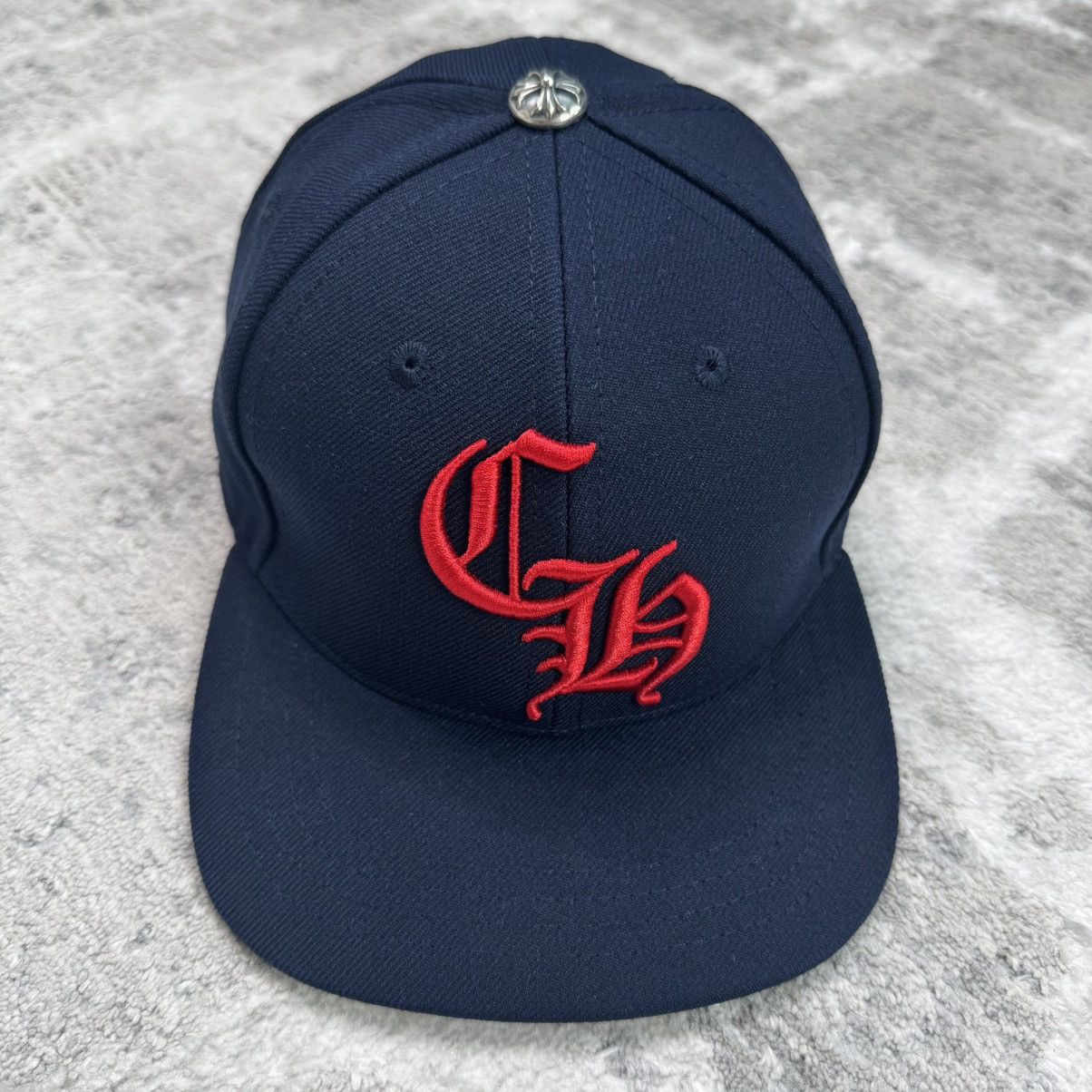 Chrome Hearts Chrome Hearts CH Baseball Hat Navy Used OS | Grailed