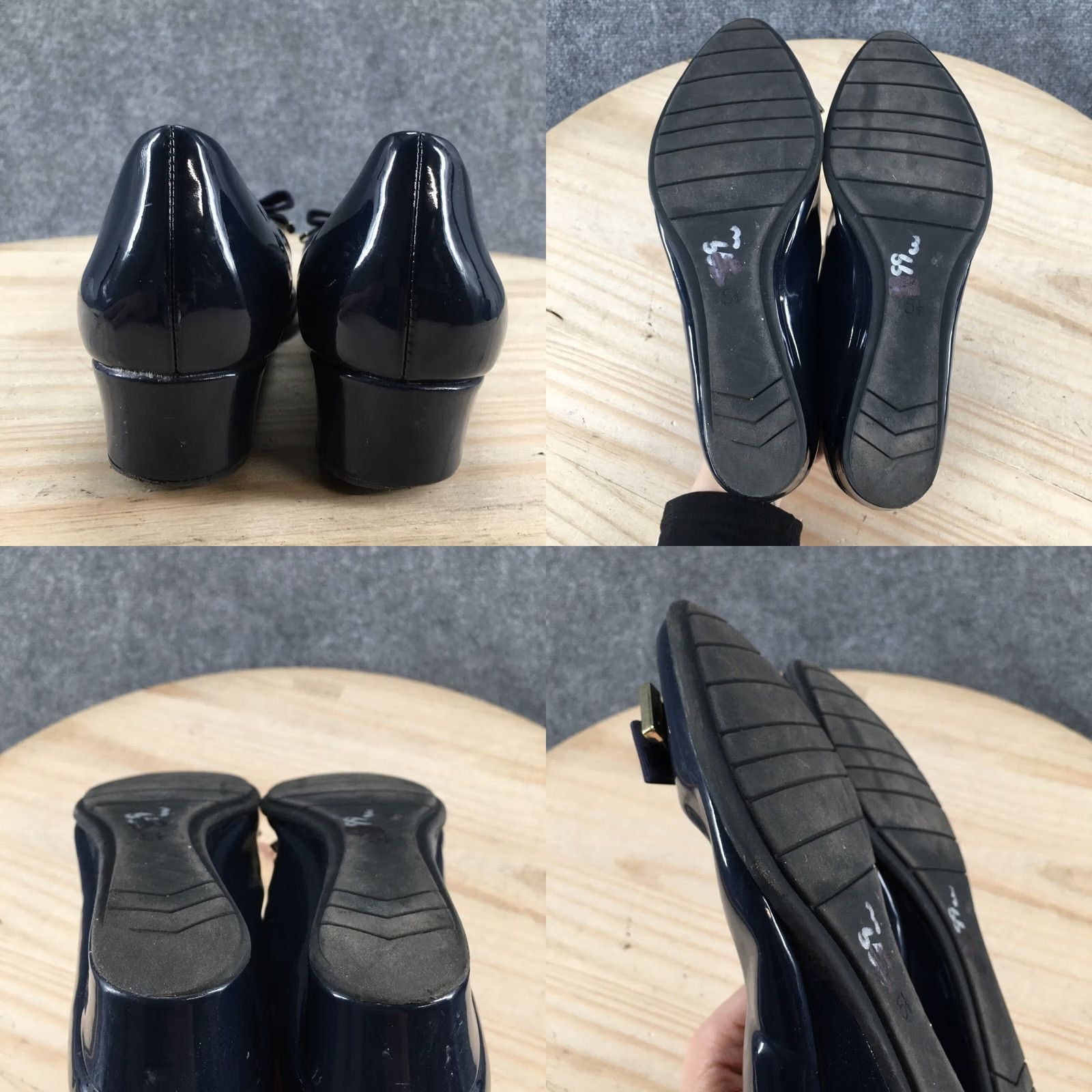 Vintage Kelly And Katie Heels Womens 5.5 Bow Slip On Low Wedge Pumps Blue Faux Leather Slip On Bow Pump Womens 5.5 Blue Size US 6 / IT 36 - 8 Thumbnail