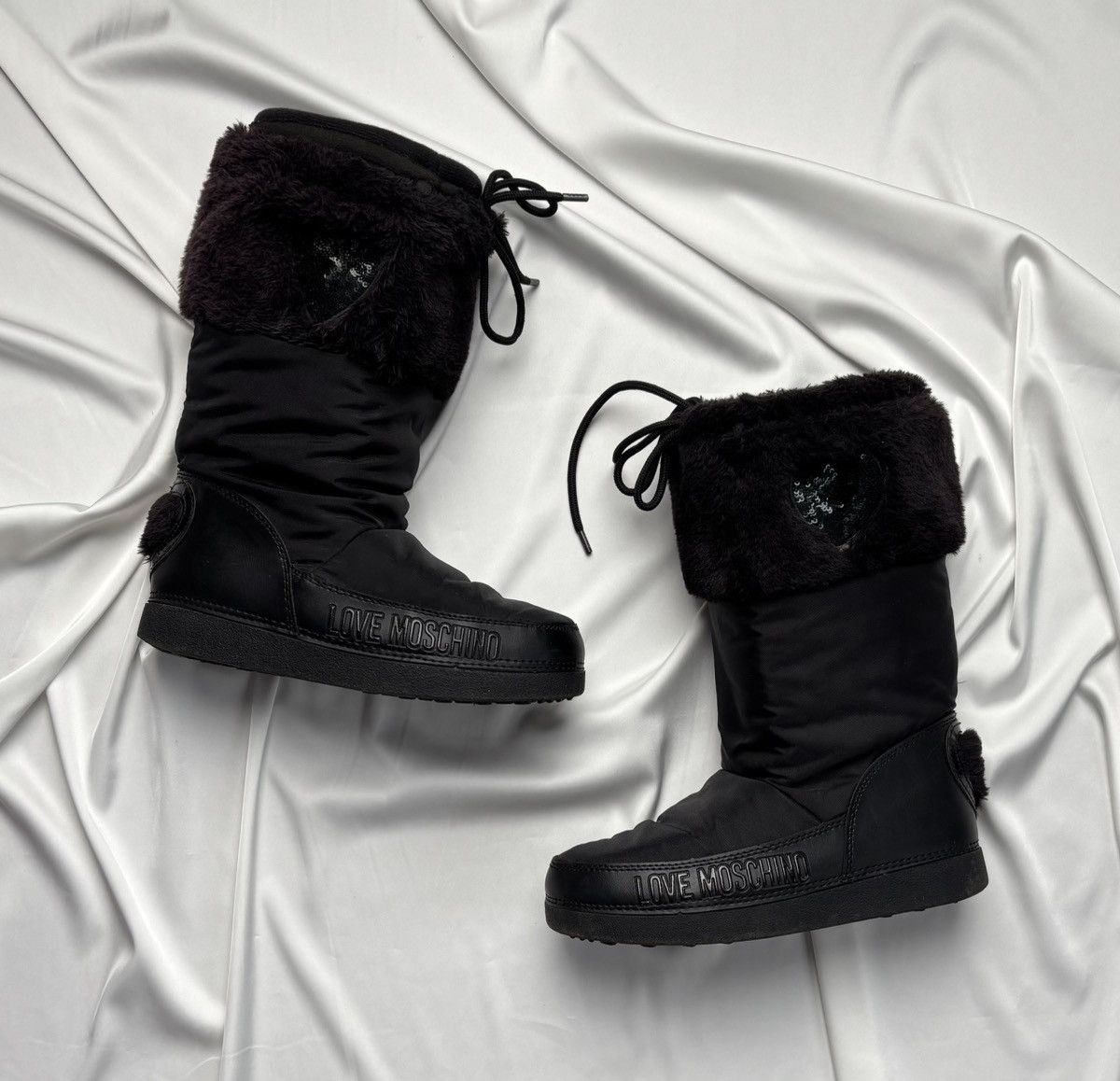 Love Moschino × Moschino Love Moschino black gothic moon boots Size US 8 / IT 38 - 1 Thumbnail
