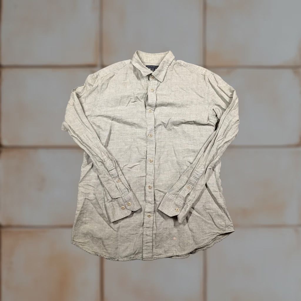 Banana Republic Banana Republic Shirt Mens Large Gray Linen Cotton Long Sleeve Button Up Casual Size US L / EU 52-54 / 3 - 1 Thumbnail