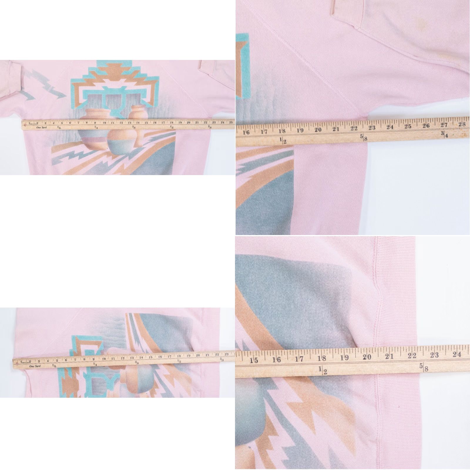 Pinko VINTAGE Sweats Appeal Sweatshirt Women Boxy Geometric Aztec Long Sleeve Purple Green 80s 90s USA USA Womens Ladies Size L Runtime: 1 Size L / US 10 / IT 46 - 9 Thumbnail