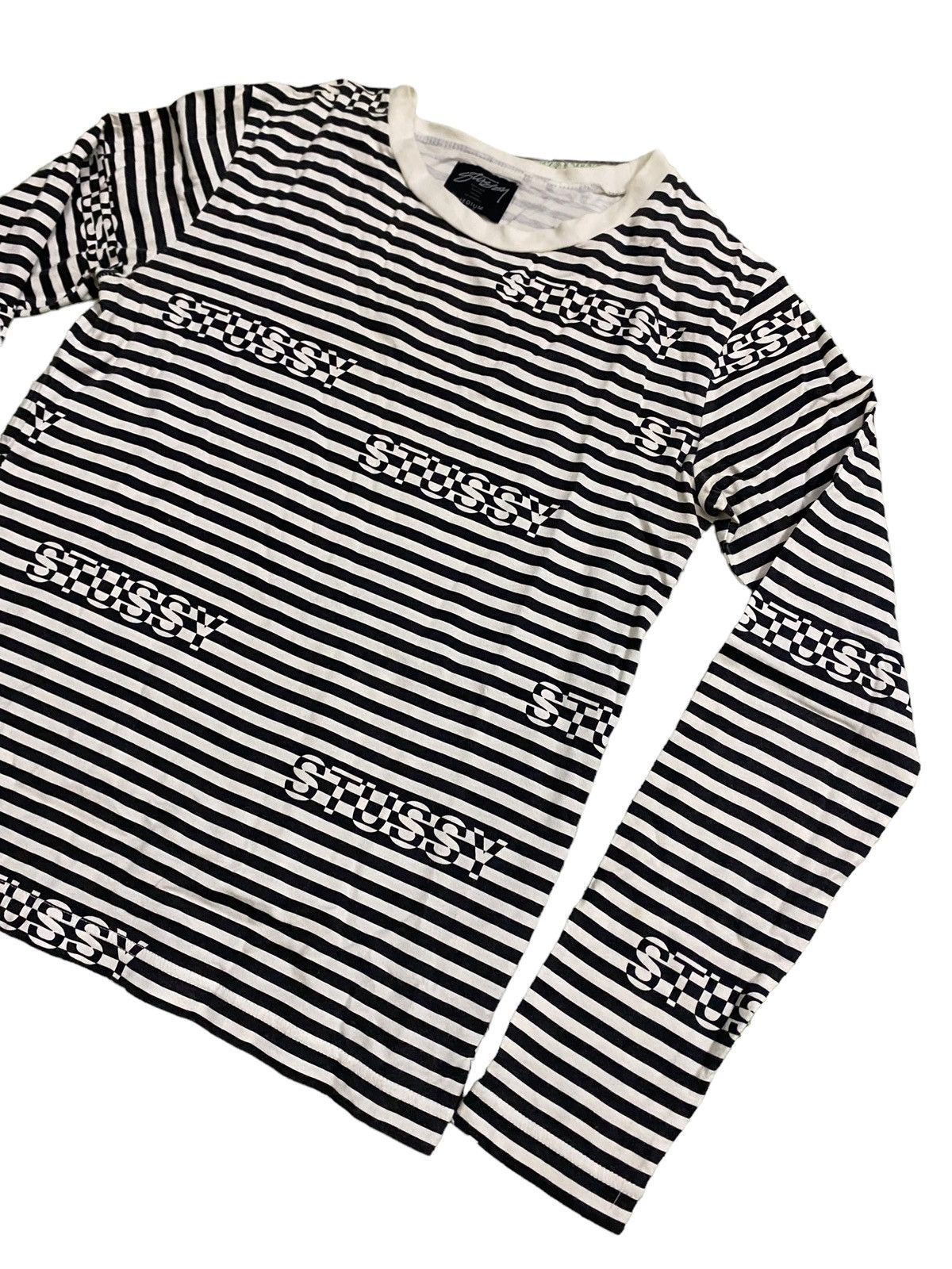 Stussy 💥 Stussy Monogram Stripe Shirt Size S / US 4 / IT 40 - 5 Thumbnail