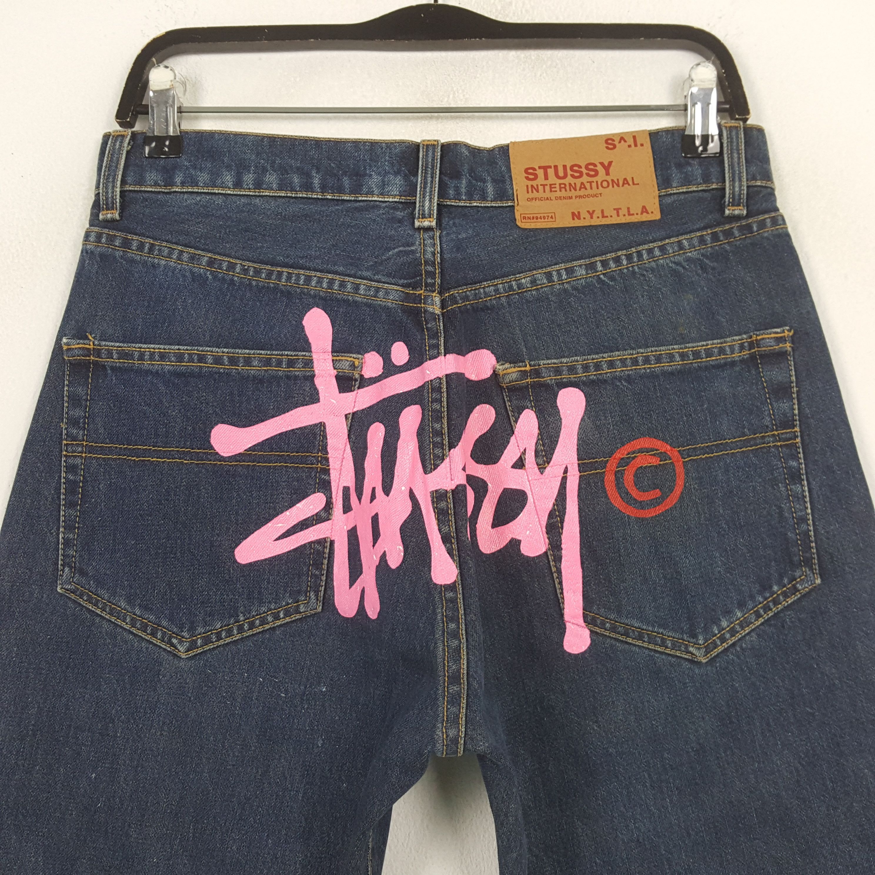 Stussy Stussy Streetwear Skateboard Custom Art Jeans RR18 Size US 29 - 2 Thumbnail