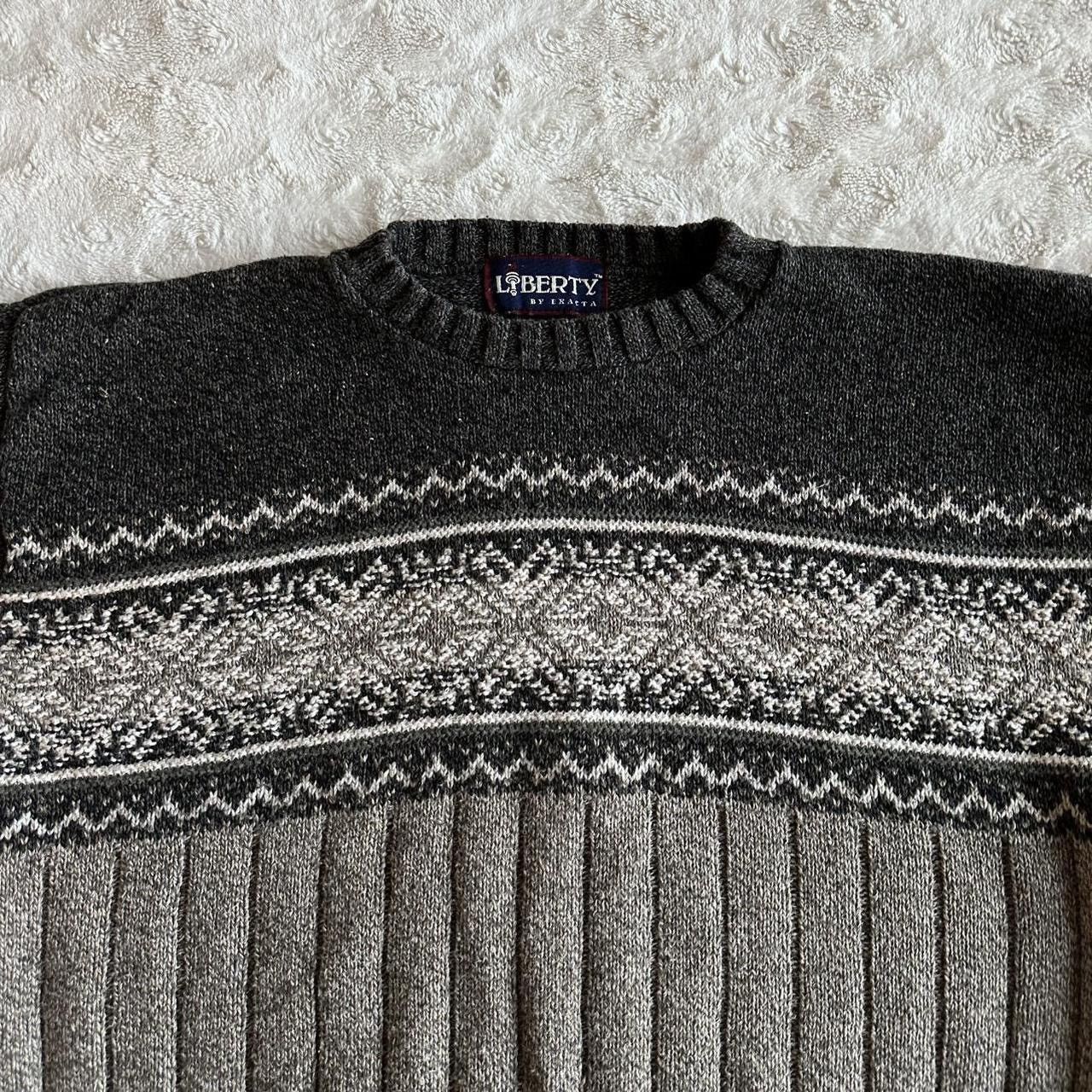 Liberty Vintage Fair Isle Sweater Pullover Mens Large Gray Fisherman Size US L / EU 52-54 / 3 - 3 Thumbnail