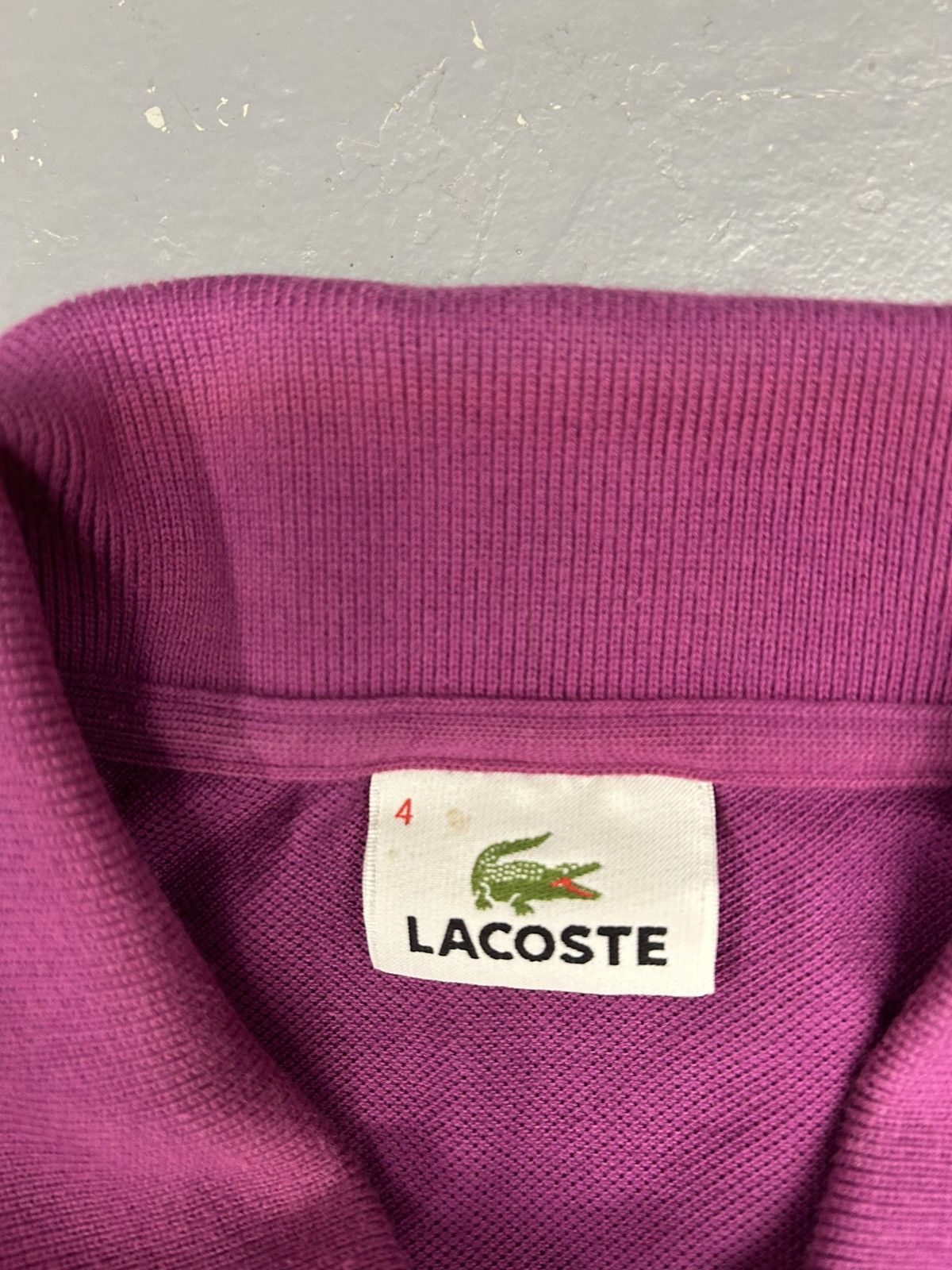 Lacoste × Vintage Crazy Vintage 90s Essential Purple Lacoste Polo Tee Shirt Size US L / EU 52-54 / 3 - 3 Thumbnail