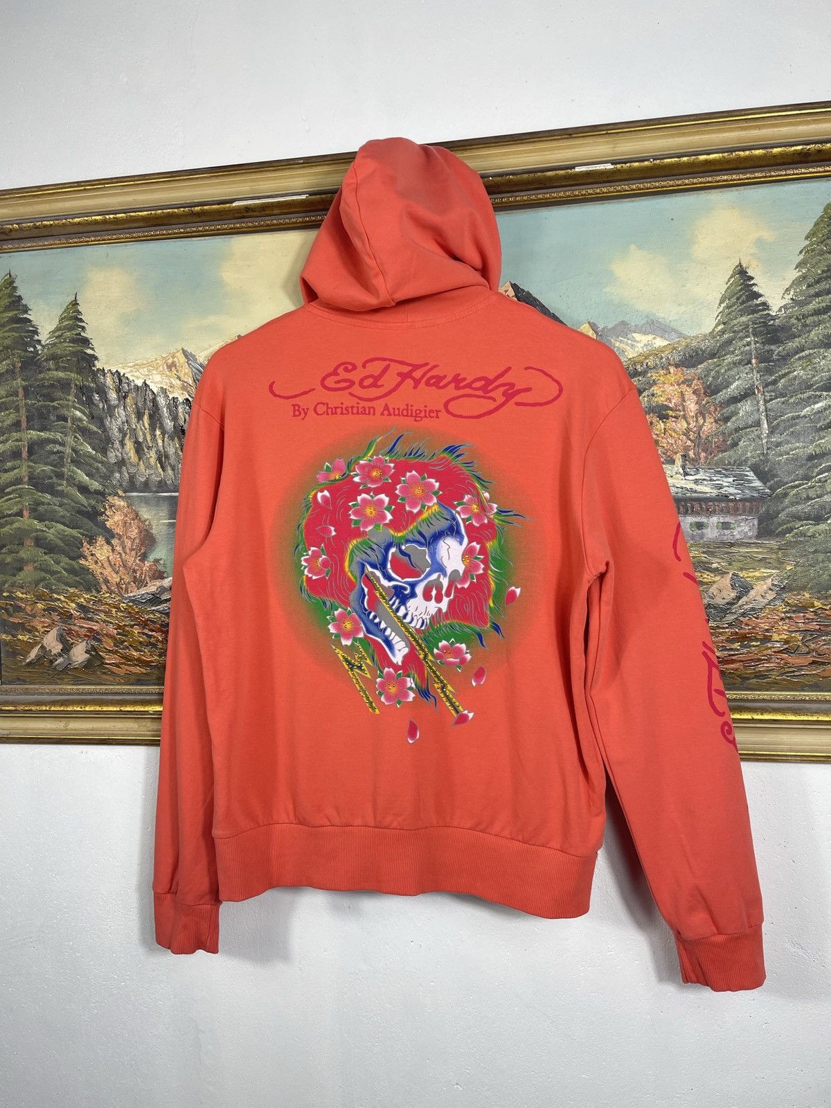 Christian Audigier × Ed Hardy × Vintage Ed Hardy Retro 00s Hoodie With Crystals Affliction Grunge Size S / US 4 / IT 40 - 8 Thumbnail