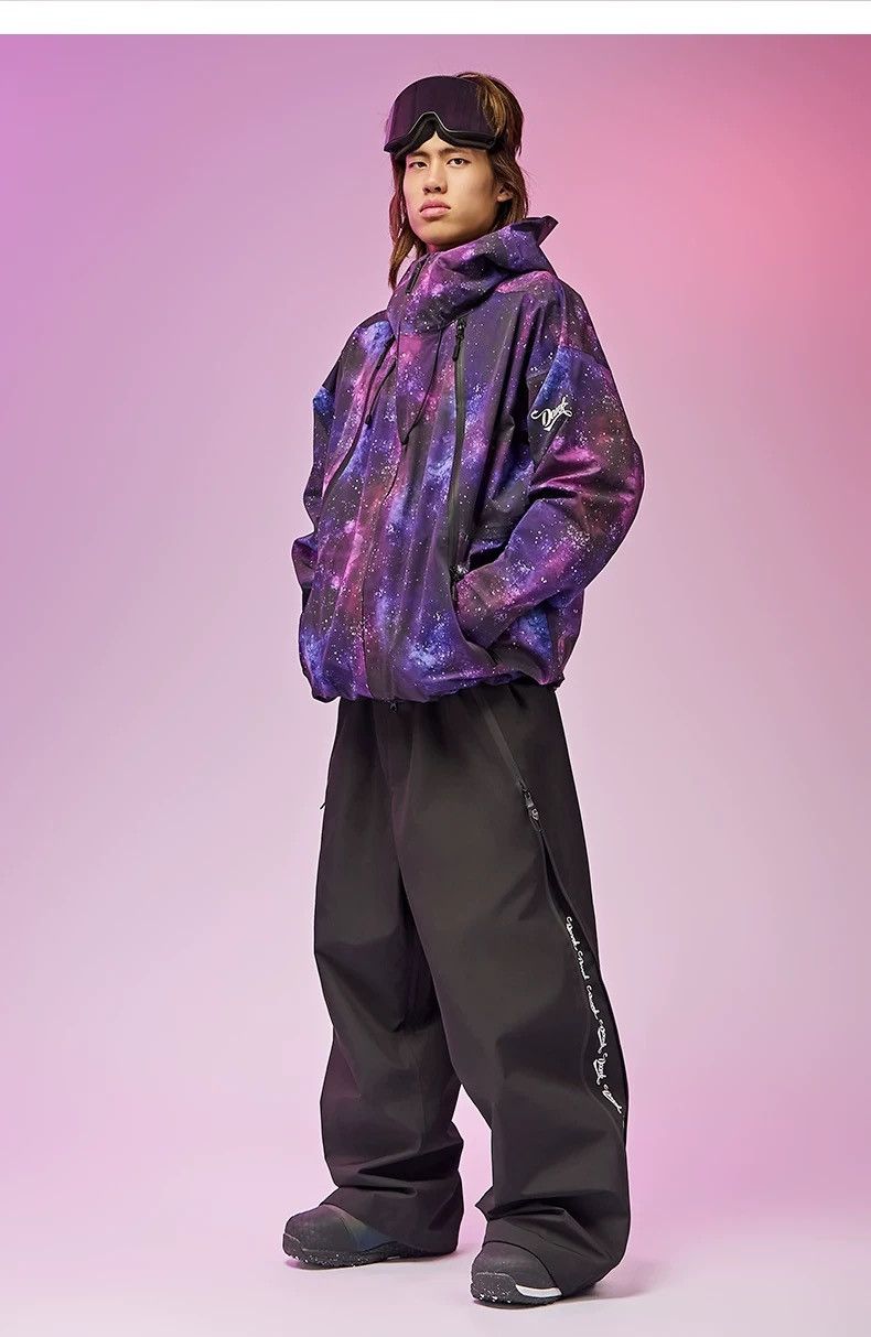 Other Purple Starry Sky Series Hard Shell Ski Jacket Size US 32 / EU 48 - 19 Thumbnail