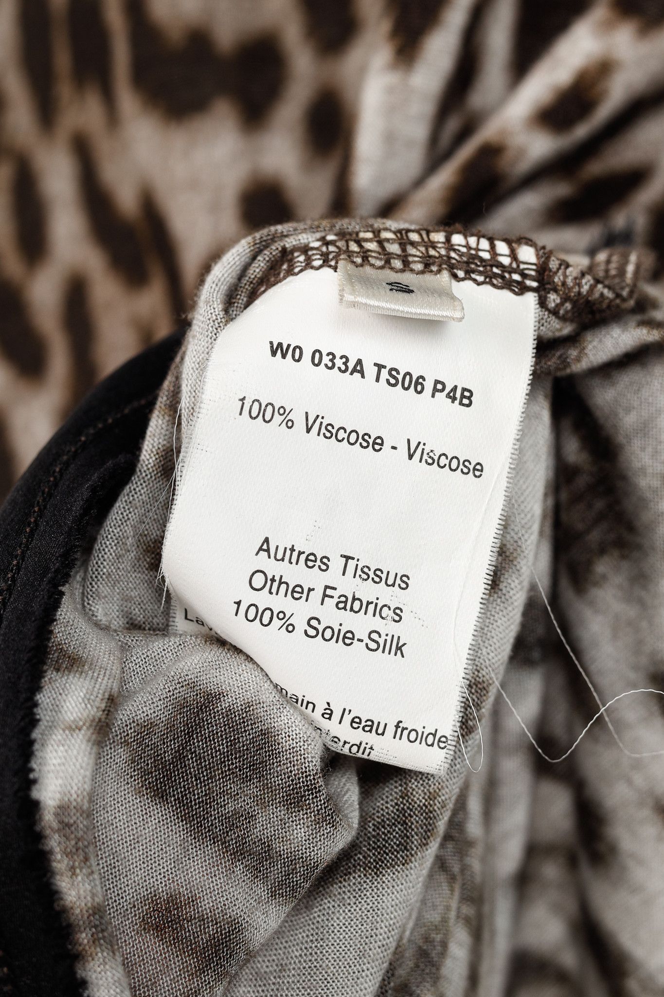 Lanvin Lanvin Grey Leopard-Print Silk-Trim 3/4-Sleeve T-Shirt Size S / US 4 / IT 40 - 8 Thumbnail