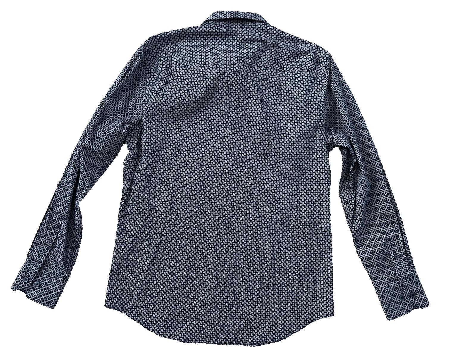 BUGATCHI Bugatchi Shaped Fit Comfort Stretch Button Shirt Navy ( S ) Size US S / EU 44-46 / 1 - 3 Thumbnail