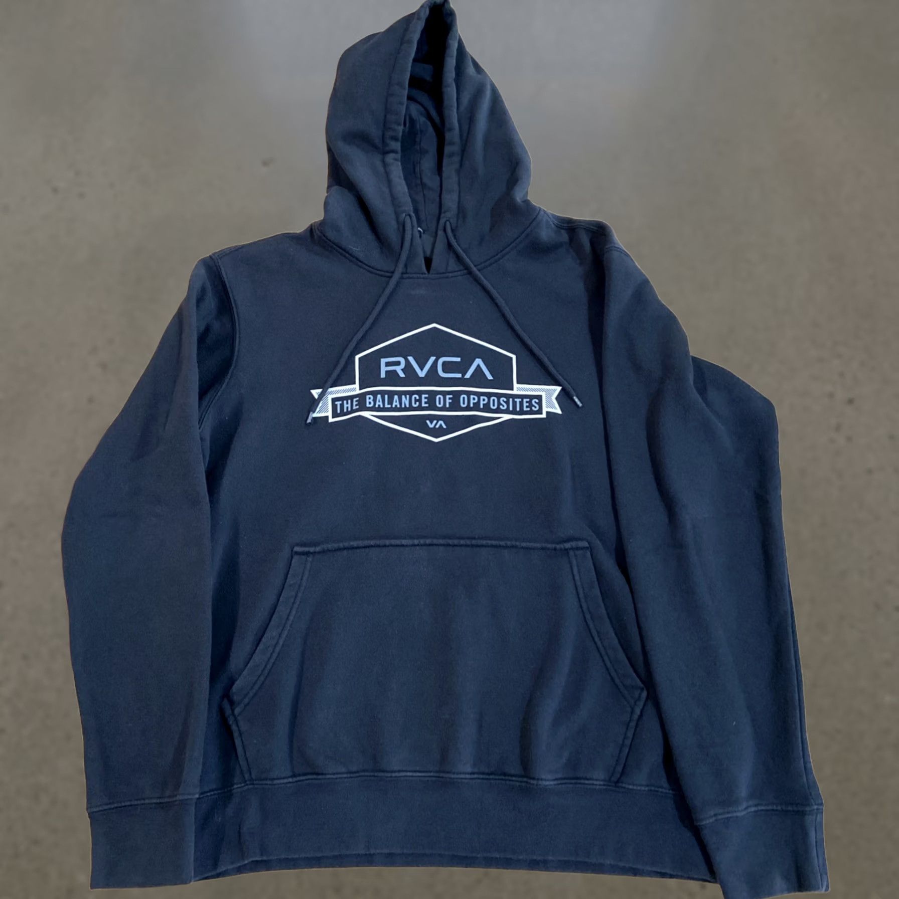 RVCA RVCA Balance of Opposites Hoodie Black Men's S Hooded Pullover Cotton Blend Regular Sweatshirt Size US S / EU 44-46 / 1 - 1 Thumbnail
