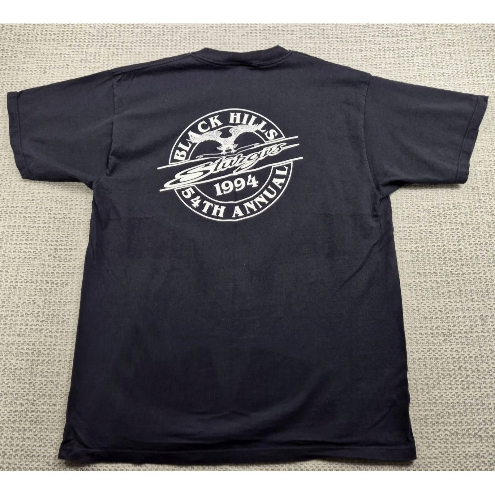 Tultex VINTAGE Tultex Shirt Mens XL Black Biker Black Hills Sturgis 1994 Eagle Tee Size US XL / EU 56 / 4 - 2 Thumbnail