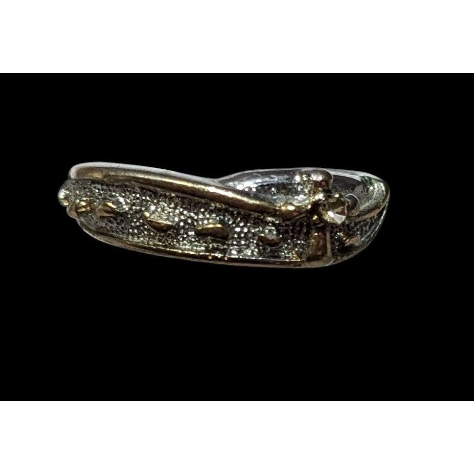Other Religious Footprint And Cross Christian Silver Tone Ring Size ONE SIZE - 1 Thumbnail