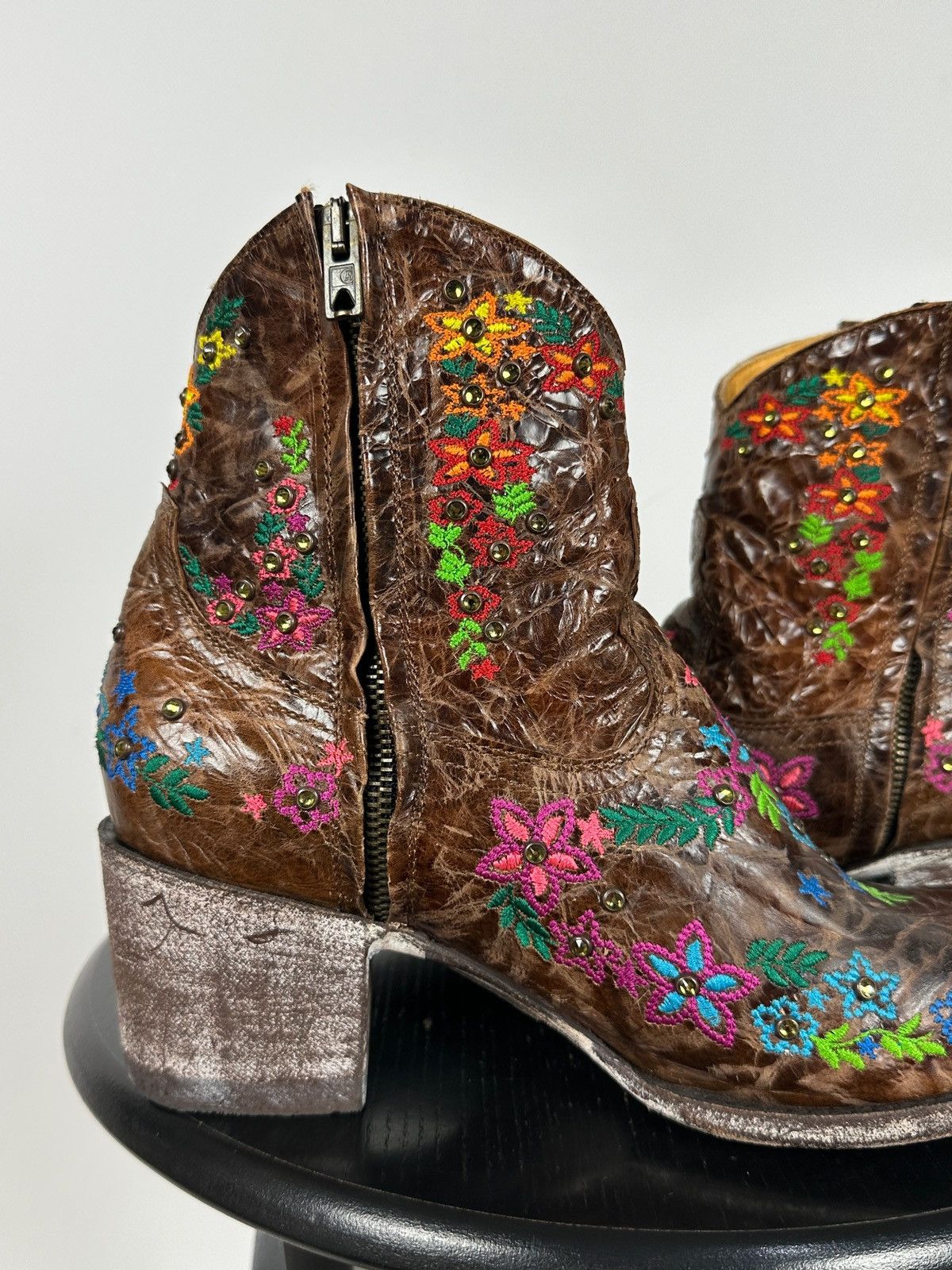 Old Gringo Mexicana Old Gringo Sora Leather Cowboy Floral Ankle Boots Size US 9.5 / IT 39.5 - 18 Thumbnail