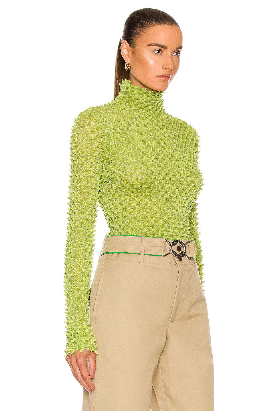 Bottega Veneta o1loc1c0824 706208 Sweater in Kiwi Size M / US 6-8 / IT 42-44 - 2 Thumbnail