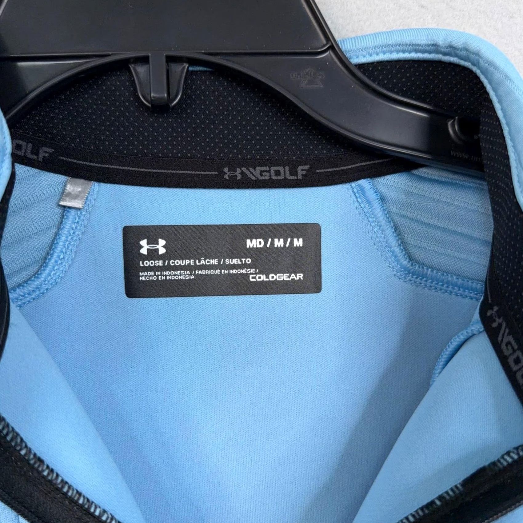 Under Armour Under Armour Pullover Mens Medium Blue ColdGear Golf 1/4 Zip Mock Neck Top Size US M / EU 48-50 / 2 - 4 Thumbnail