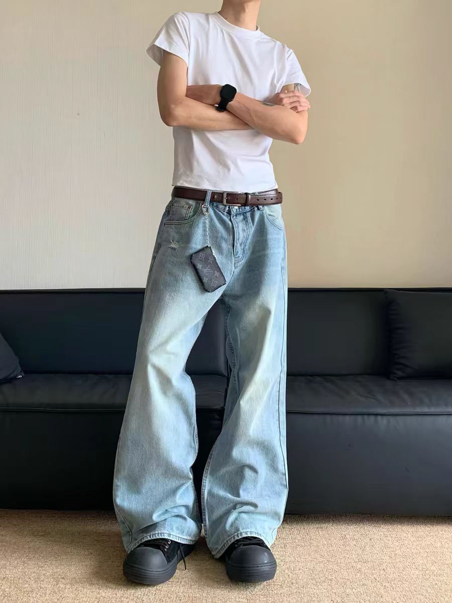 Japanese Brand × Vintage Vintage washed and distressed baggy straight leg jeans Size US 32 / EU 48 - 1 Thumbnail
