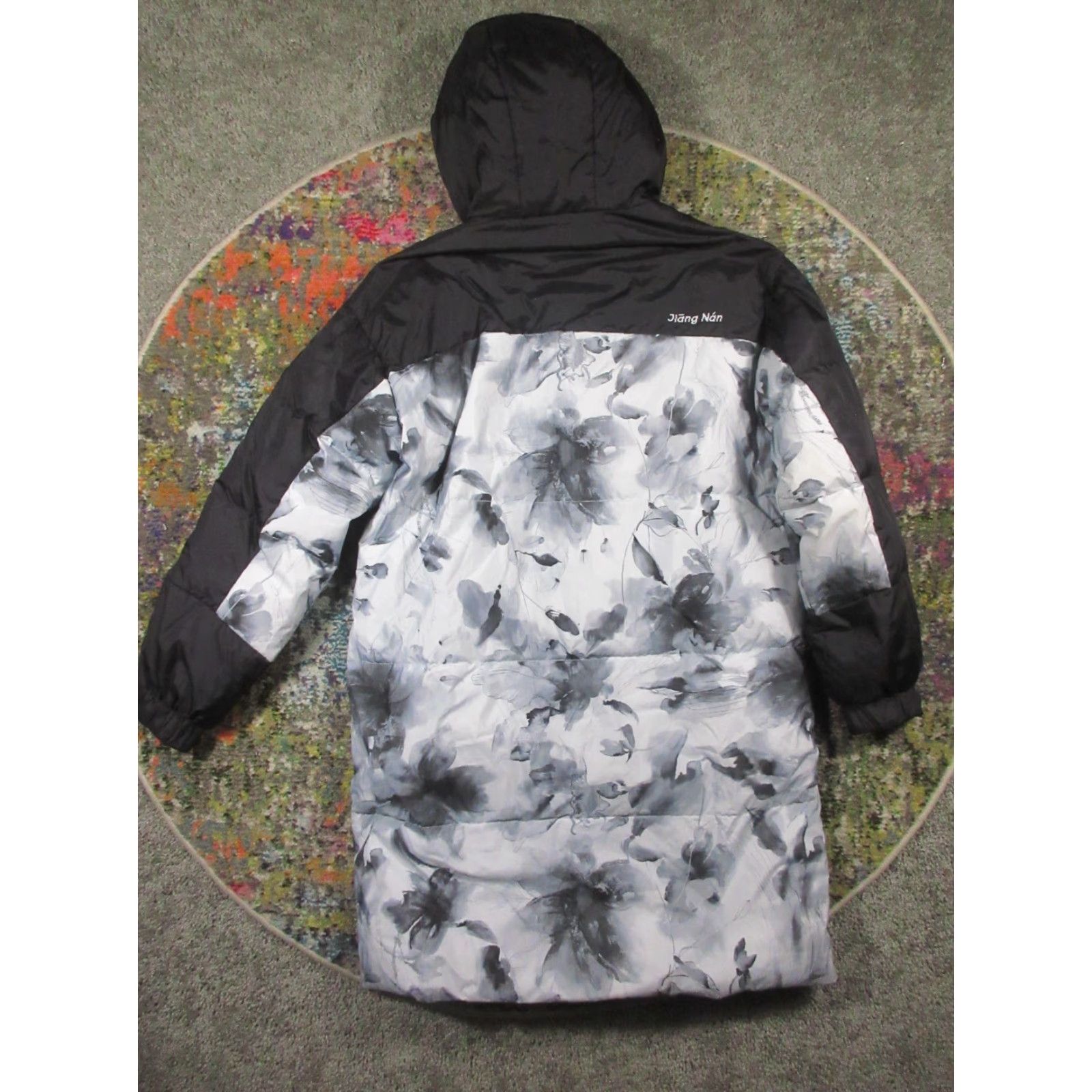 Vintage Bosideng Jacket Women XL Long Puffer Parka Floral Winter Down Water Resistant Hooded Size XL / US 12-14 / IT 48-50 - 2 Thumbnail