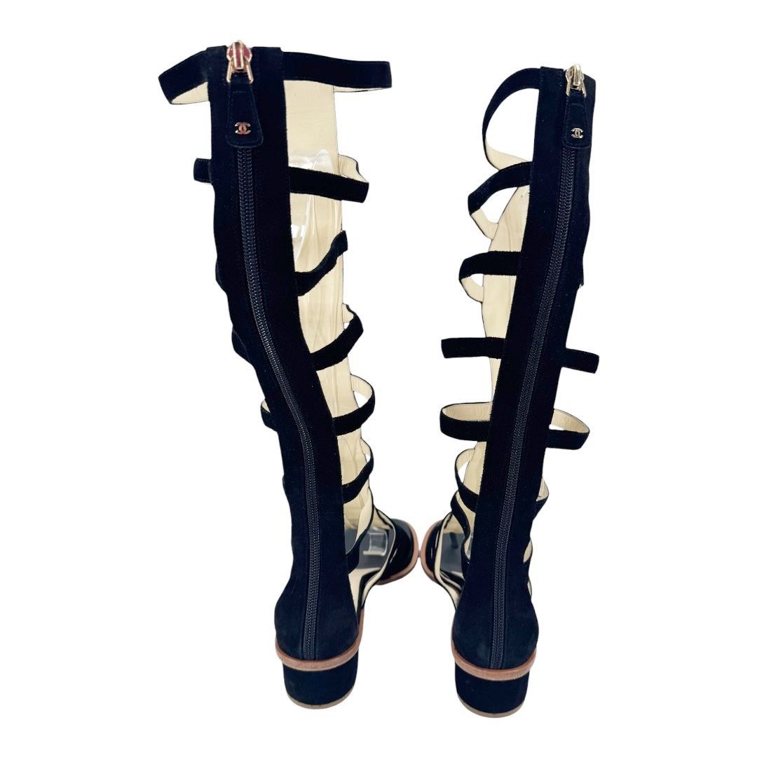 Chanel Chanel Suede High Knee Gladiator Sandals 2015 Karl Lagerfeld Size US 8 / IT 38 - 5 Thumbnail