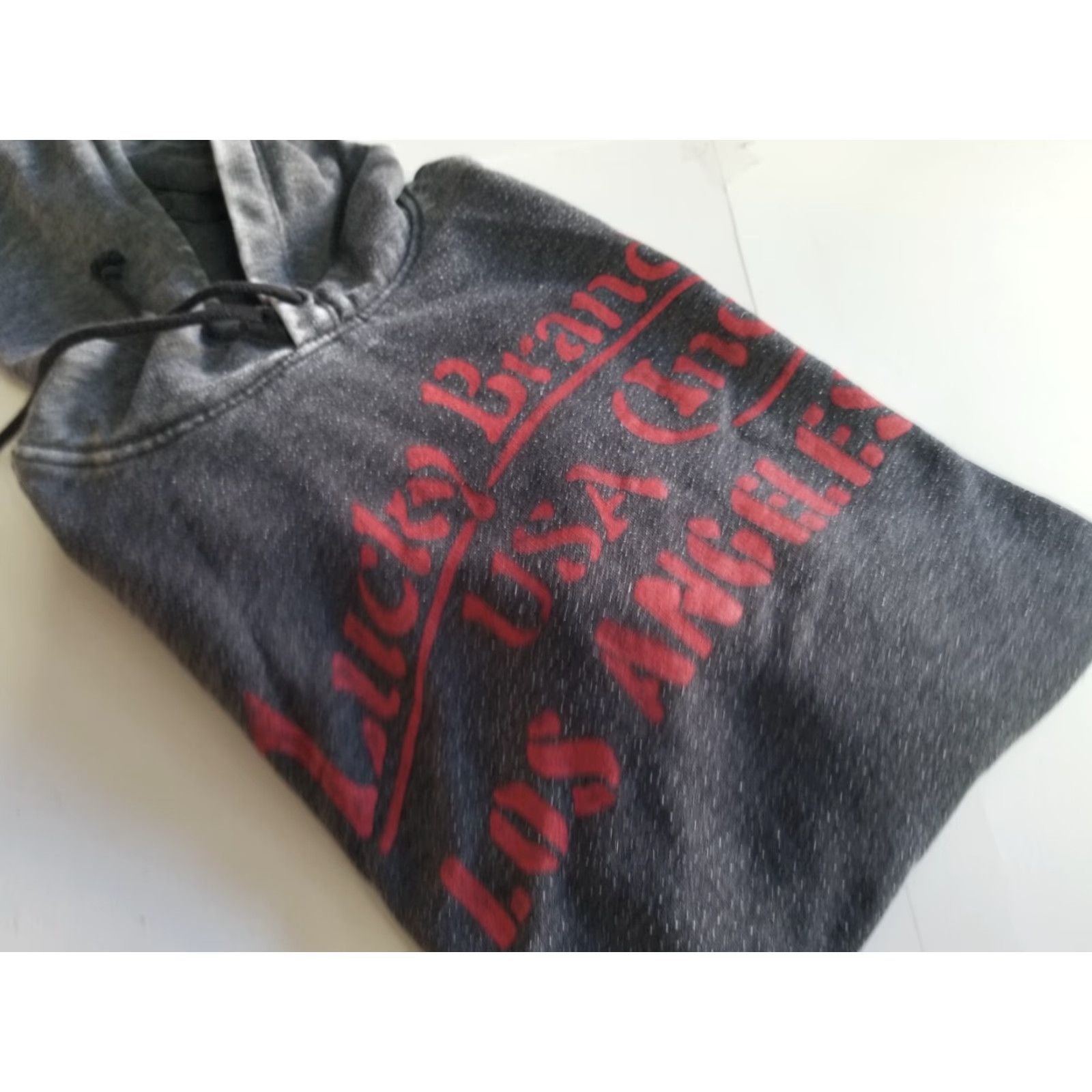 Lucky Brand Lucky Brand Hoodie Men Size L Pullover Gray Red Drawstring Los Angeles Classic All Seasons Size US L / EU 52-54 / 3 - 2 Thumbnail