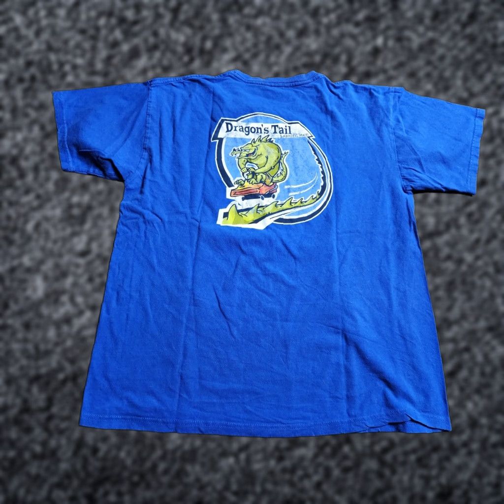 Vintage VINTAGE Graphic Print T-Shirt Mens XL Blue Double-Sided Haiti Labadee Beach Roller Coaster 90s Size US XL / EU 56 / 4 - 1 Thumbnail