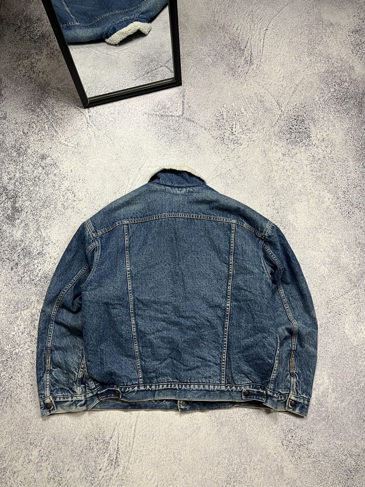 Levi's × Vintage Vintage 90’s Levi's Sherpa Lined Denim Trucker Jacket Rare Size US XL / EU 56 / 4 - 21 Thumbnail