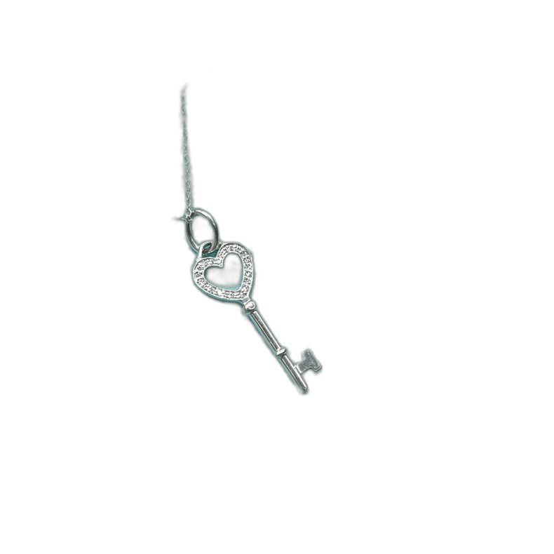 Tiffany & Co. Tiffany Mini Platinum Key Necklace Size ONE SIZE - 1 Thumbnail