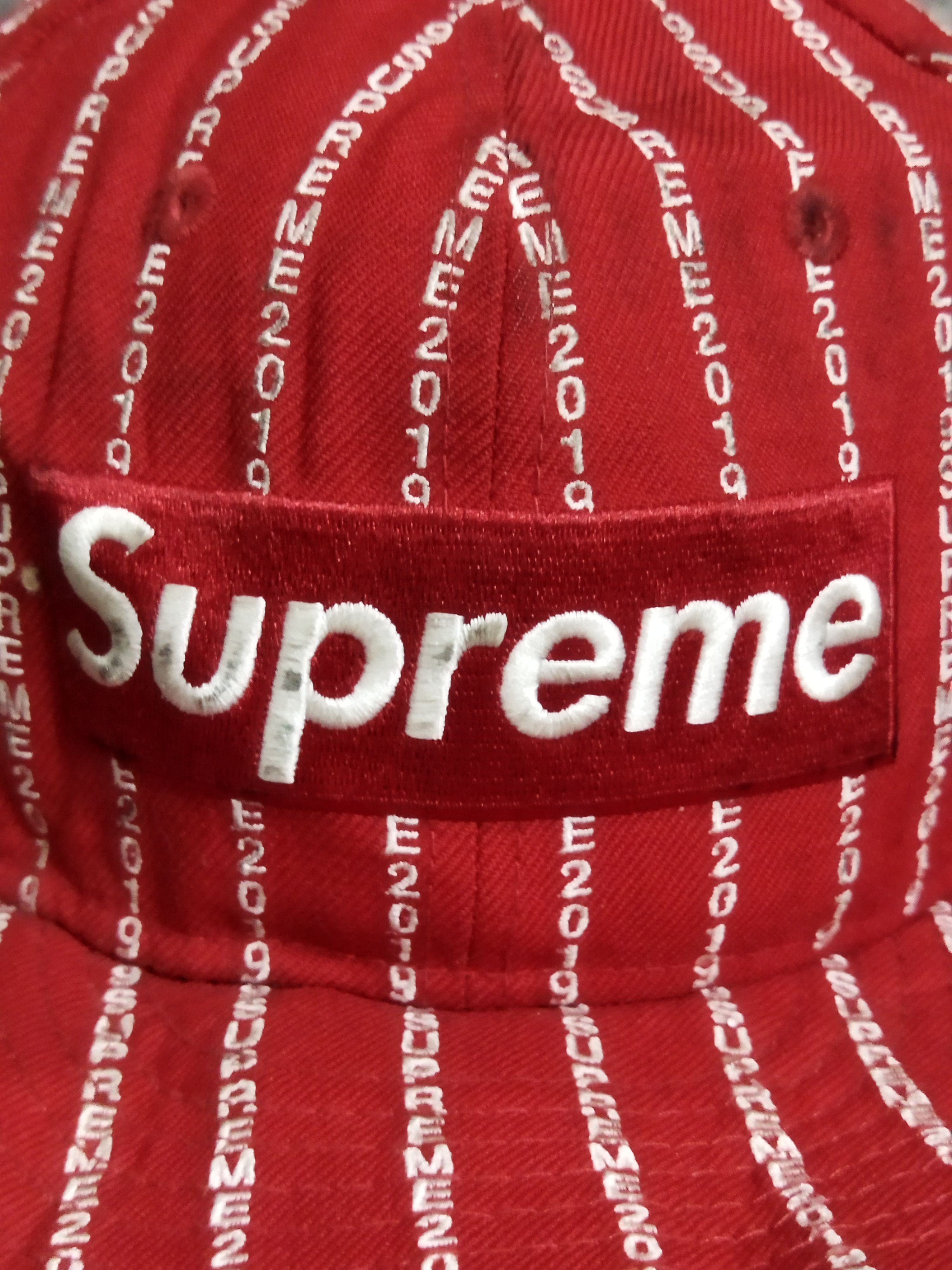 New Era × Supreme 2019 Supreme Text Stripe New Era Hat Size ONE SIZE - 4 Thumbnail