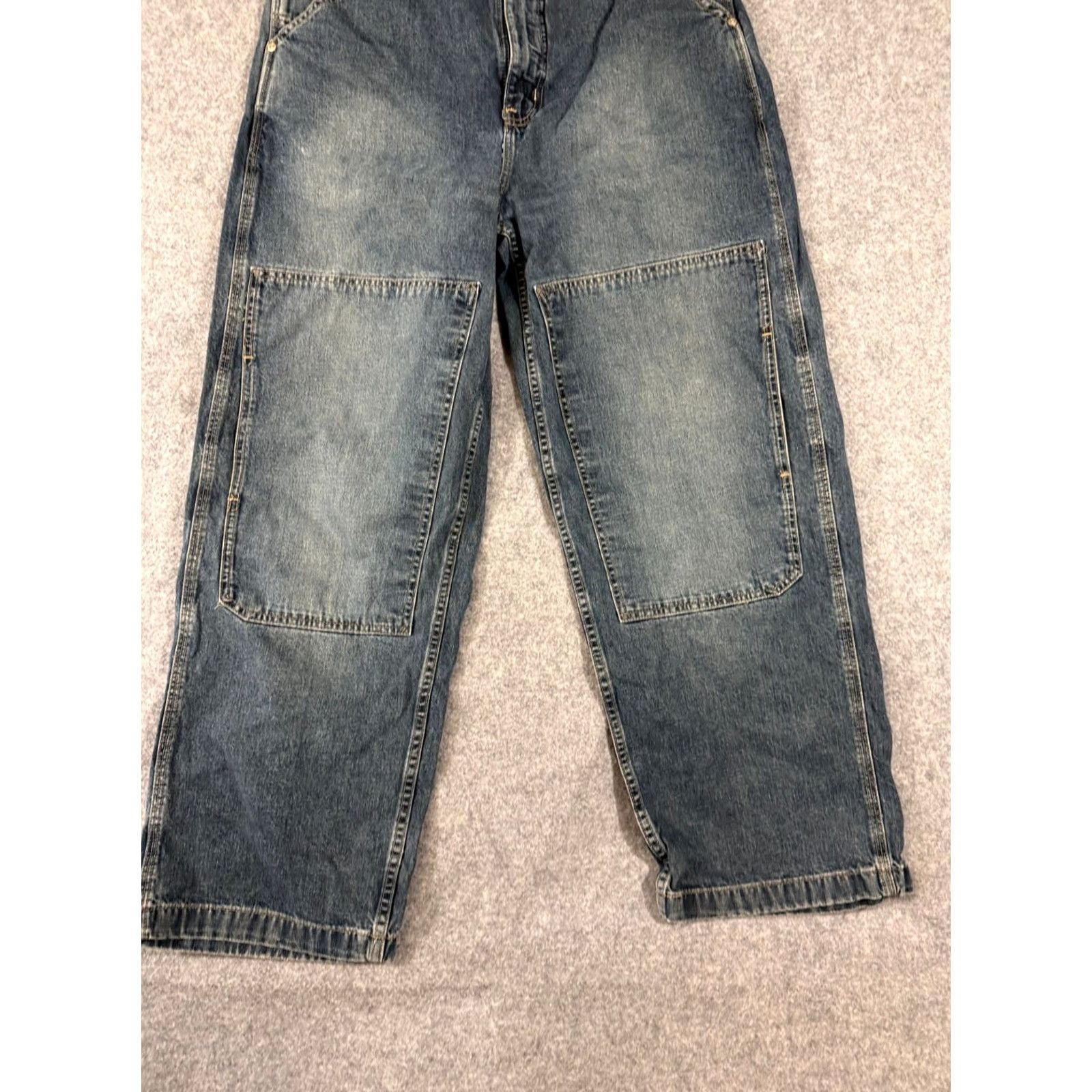Vintage Arizona Wide Leg Jeans Mens 34x30 Blue Denim Baggy Knee Pocket Skater Streetwear Hip Hop 5-Pocket Design Jeans Mens Regular Blue and Denim Collection Size US 34 / EU 50 - 4 Thumbnail