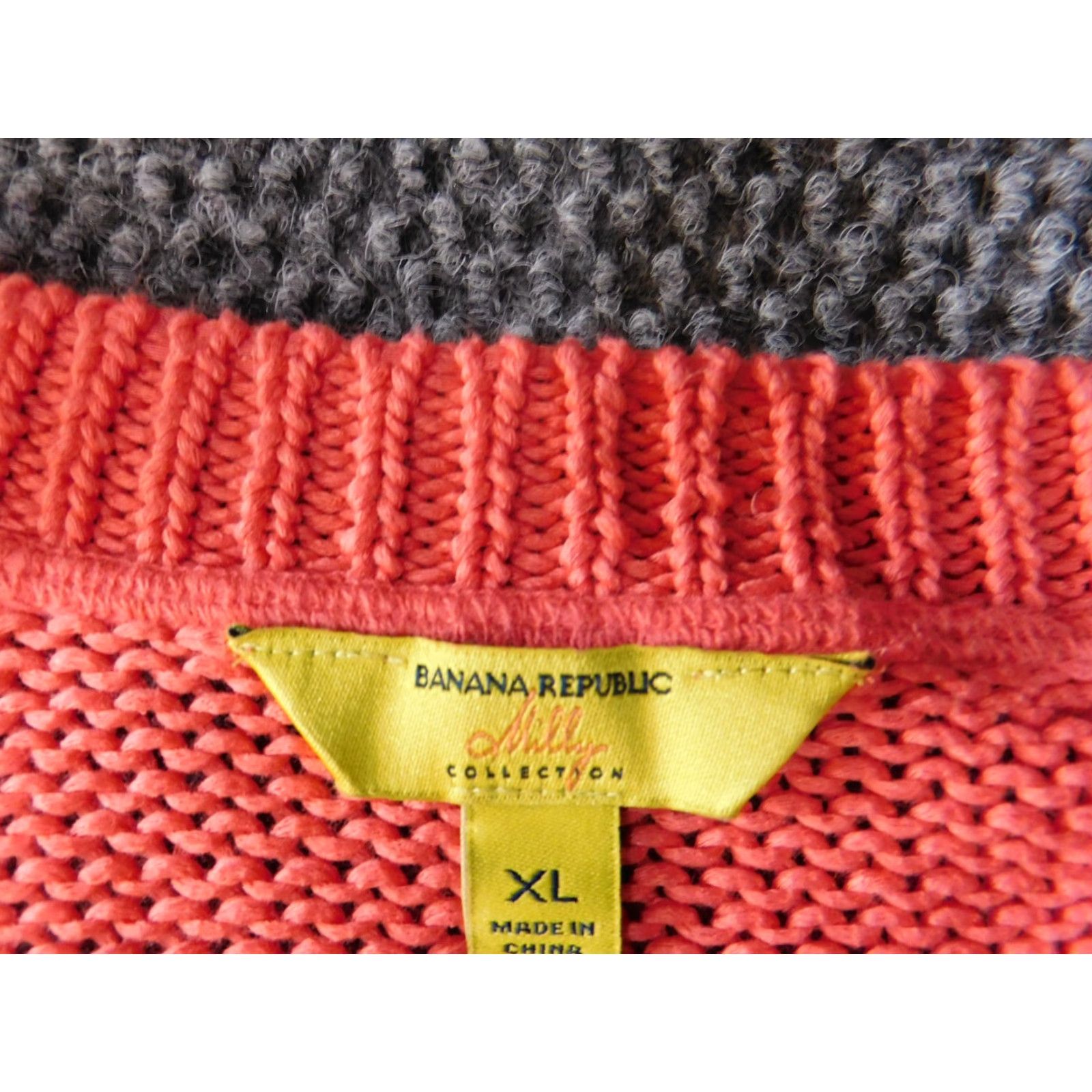 Banana Republic Banana Republic Womens Sweater XL Orange Pullover Crew Neck Knit Raglan Sleeve Cable-Knit Milly Collection Milly? Size XL / US 12-14 / IT 48-50 - 5 Thumbnail