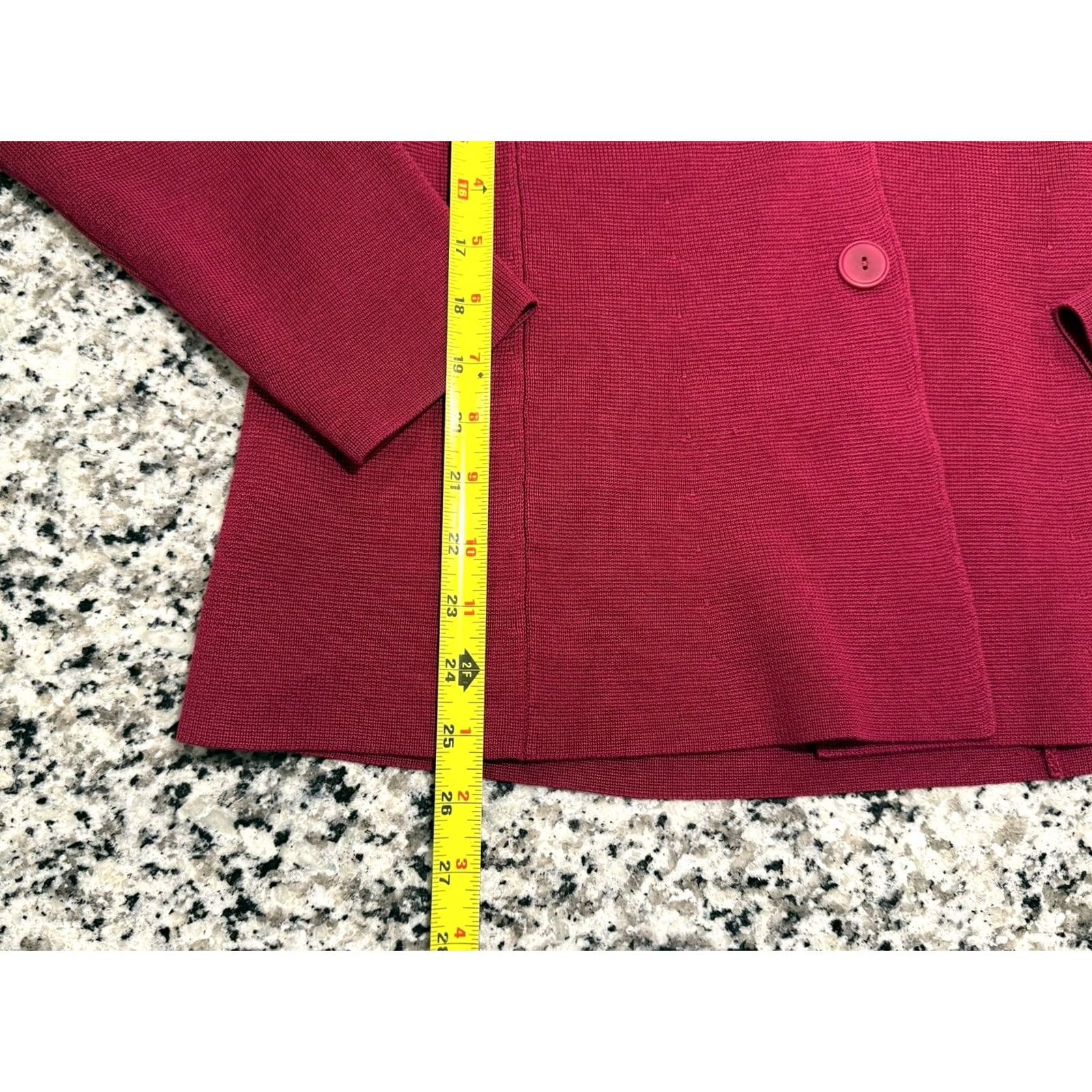 Eileen Fisher Eileen Fisher Red Silk Blend Blazer Jacket Sweater Size Medium Womens Button Casual Workwear Designer Size M / US 6-8 / IT 42-44 - 3 Thumbnail