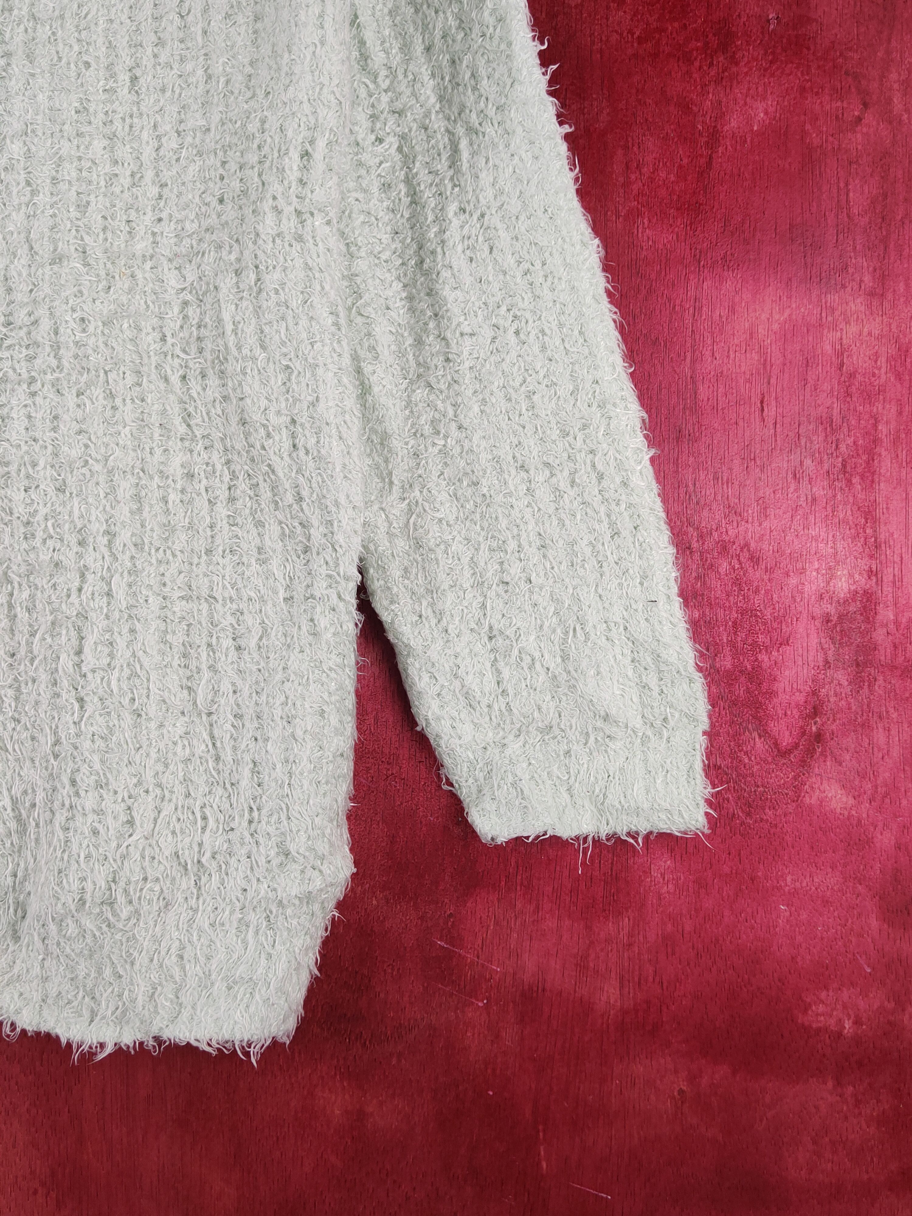 Homespun Knitwear × Japanese Brand × Vintage Glacier Light Green Shag Shaggy Fur Mohair Knitwear #S1932 Size M / US 6-8 / IT 42-44 - 6 Thumbnail