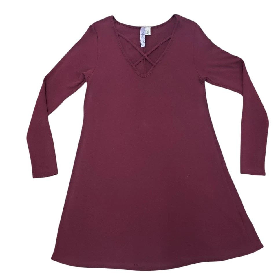 Other Alya Dress Made in USA Burgundy XS Cut out Crisscross V-Neck Size XS / US 0-2 / IT 36-38 - 4 Thumbnail