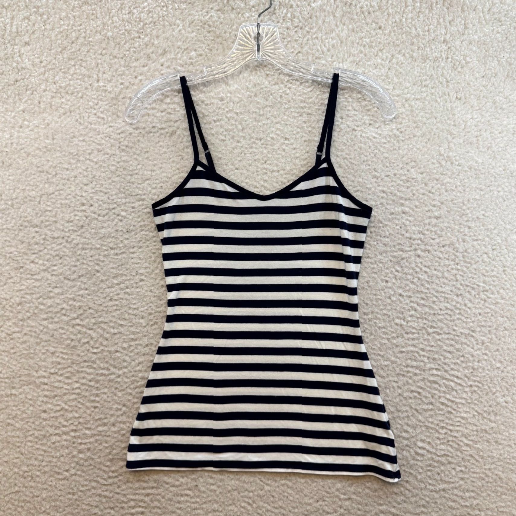 Express Y2K Vintage Camisole Tank Top XS Navy Blue White Striped Coastal Natutical Shirt XS Womens Size XS / US 0-2 / IT 36-38 - 2 Thumbnail
