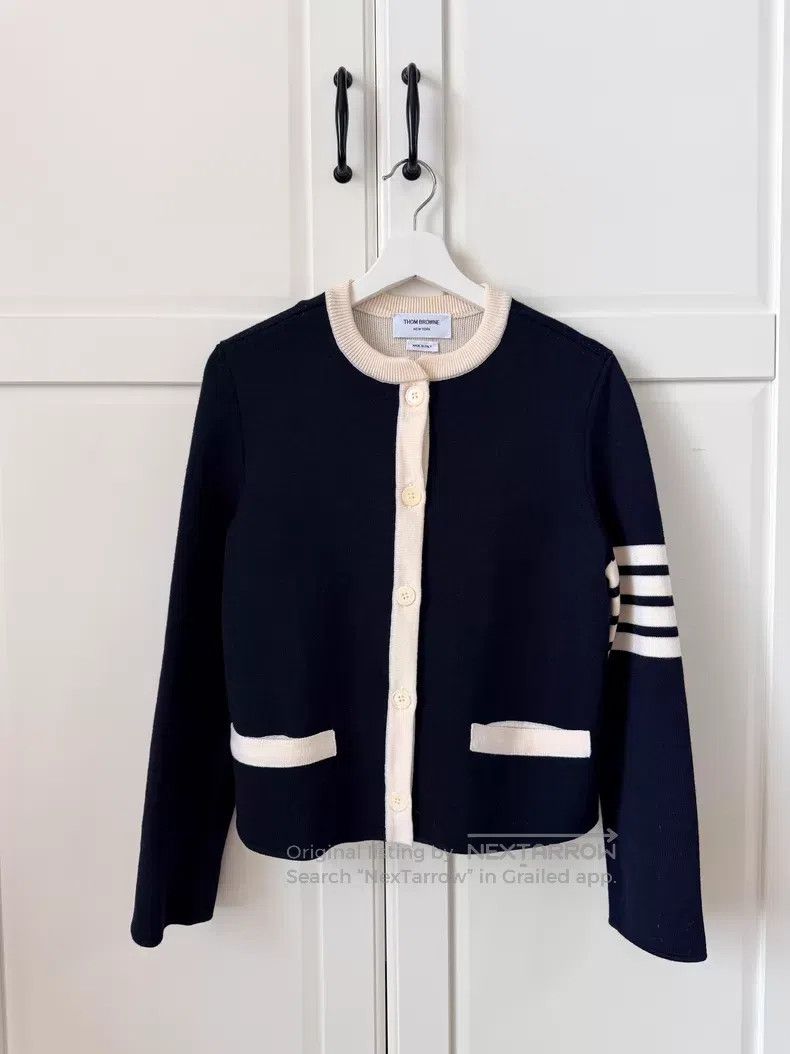 Thom Browne Thom Browne Wool Knit Cardigan, Navy Size XS / US 0-2 / IT 36-38 - 2 Thumbnail