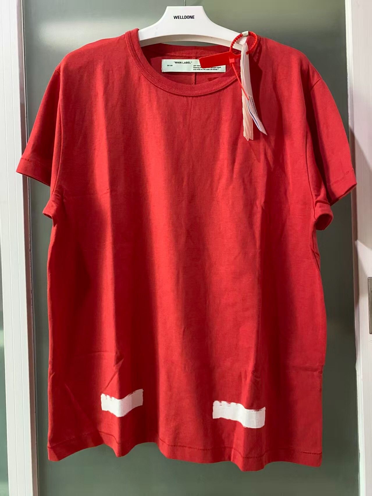 Off-White Off-White Red Basic Short-Sleeve Size US S / EU 44-46 / 1 - 1 Thumbnail