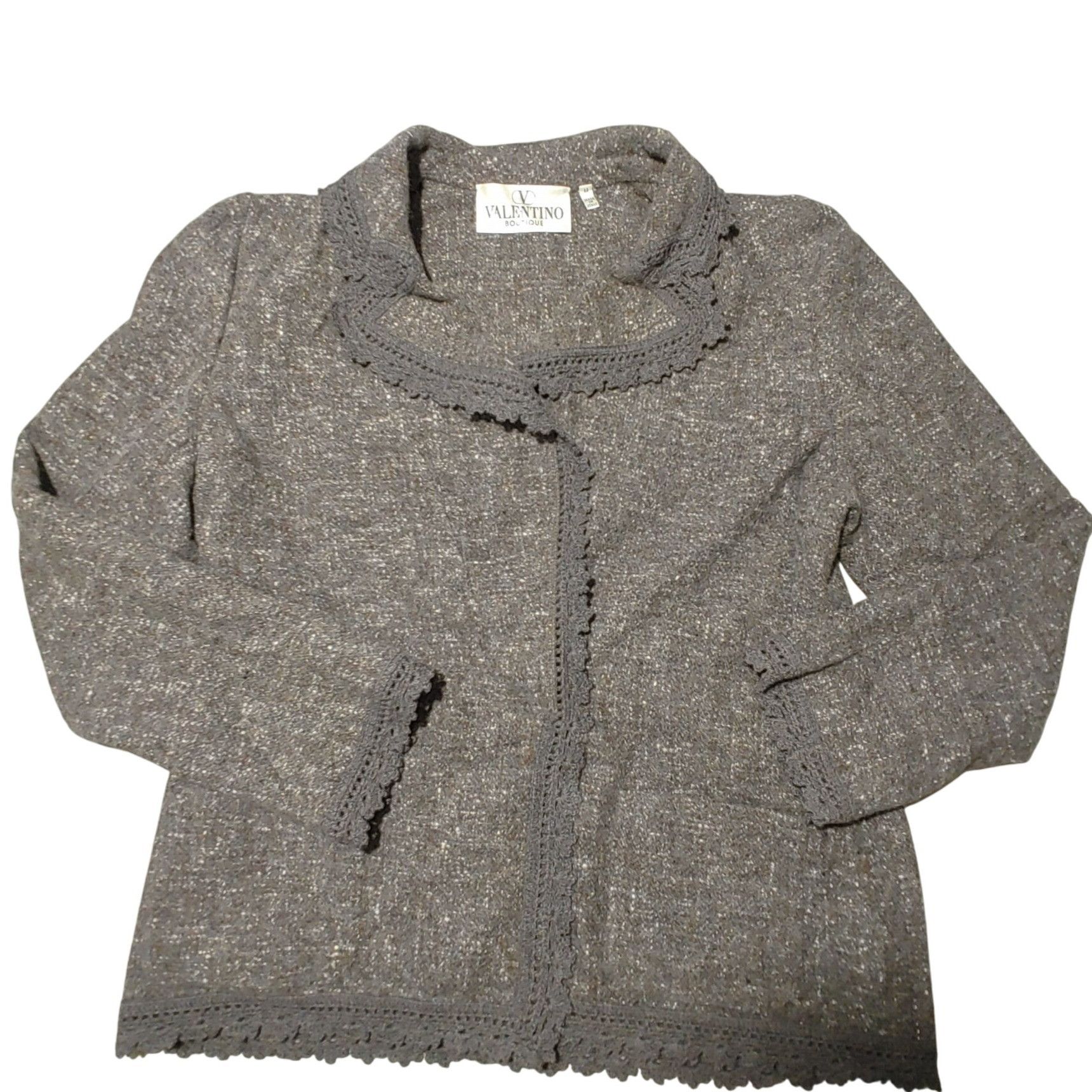 Other Valentino Skirt Suit Set Sz 12 Wool Angora Blend Brown Tweed Size XL / US 12-14 / IT 48-50 - 7 Thumbnail